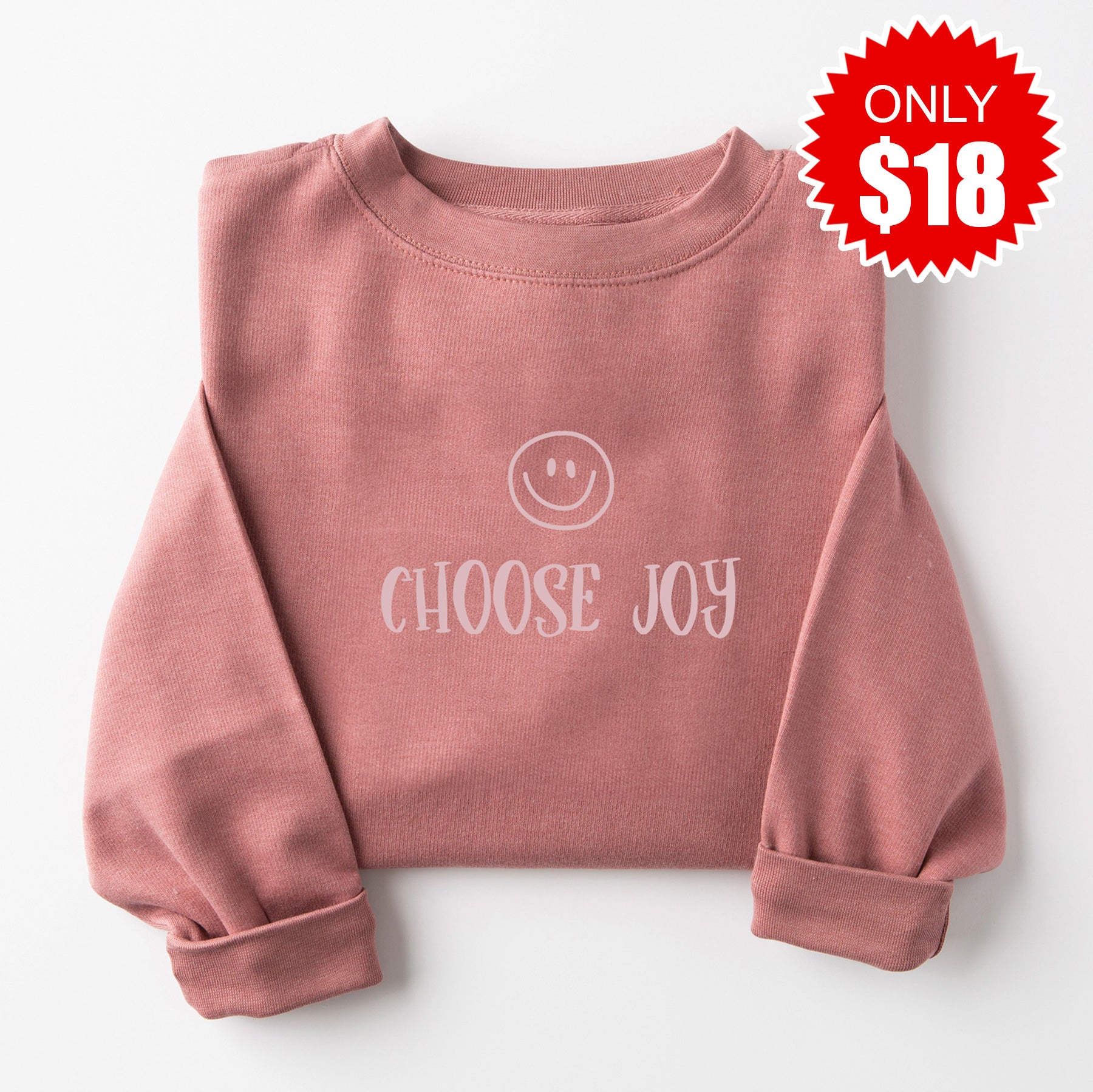 Choose Joy Crewneck Sweatshirt - Soft Heather Mauve Pullover for Women | Cozy Casual Wear for Fall & Winter | Perfect for Lounging, Travel & Everyday Comfort