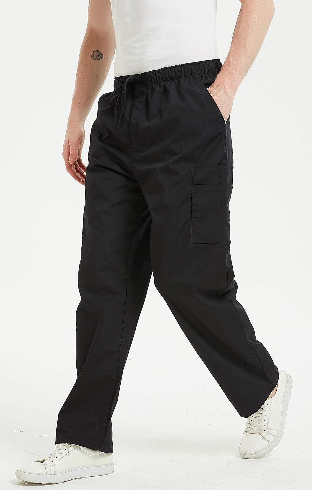 VOGRYE Men's Scrub Pants - 7-Pocket Medical Work Pants with Comfort Waistband, Wrinkle-Resistant & Durable - Perfect for Nurses, Doctors & Healthcare Professionals