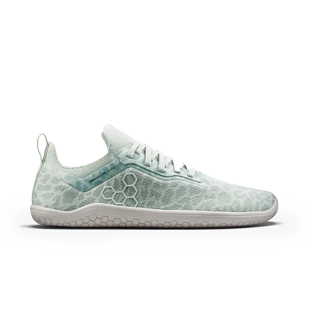 Vivobarefoot Primus Lite Knit Women's Barefoot Shoes - Frosted Mint Leopard Print | Minimalist Zero Drop Sneakers for Running, Gym & Everyday Wear (Clearance Sale)