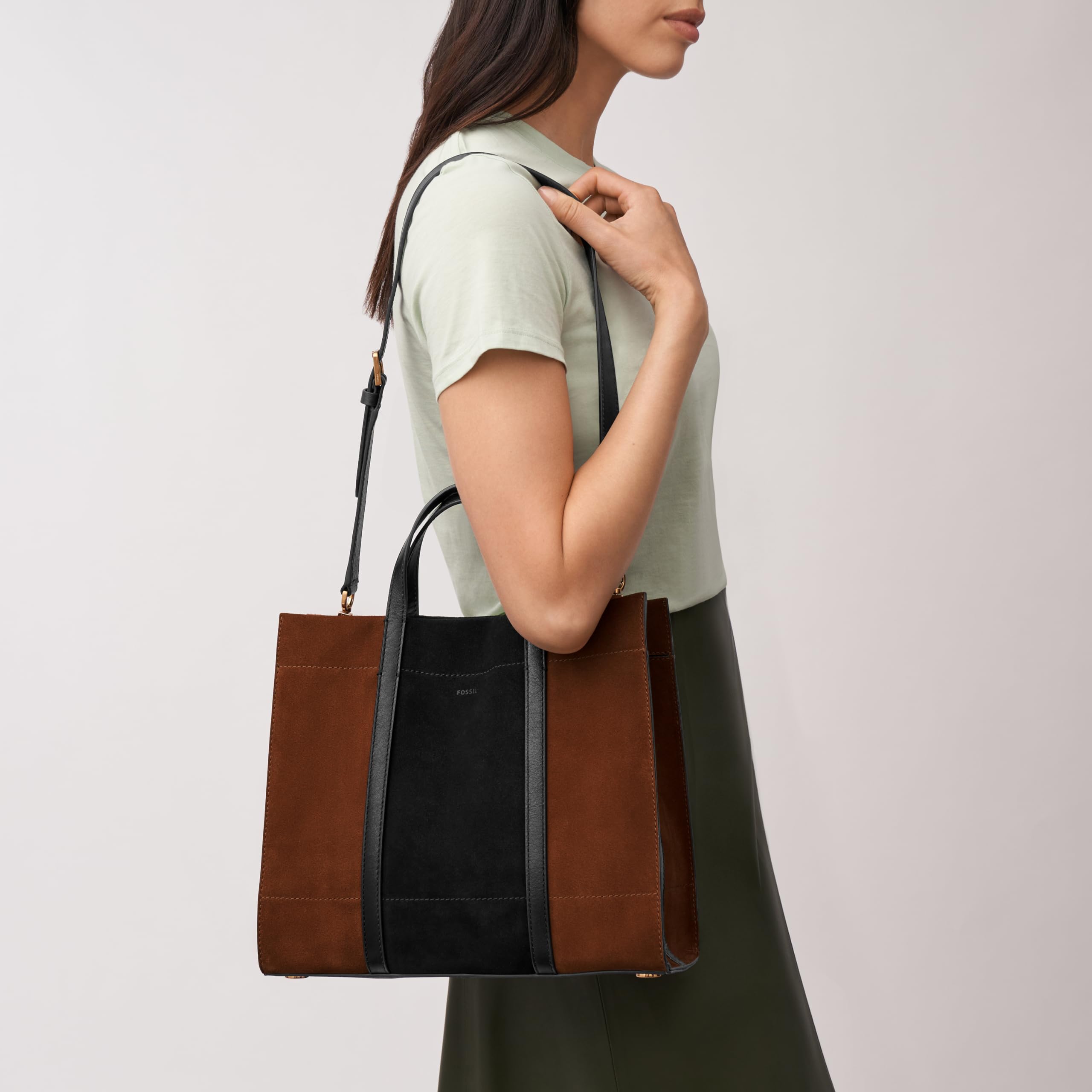Fossil Carmen Large Leather Tote Bag for Women - Stylish & Spacious Handbag for Work, Travel & Everyday Use