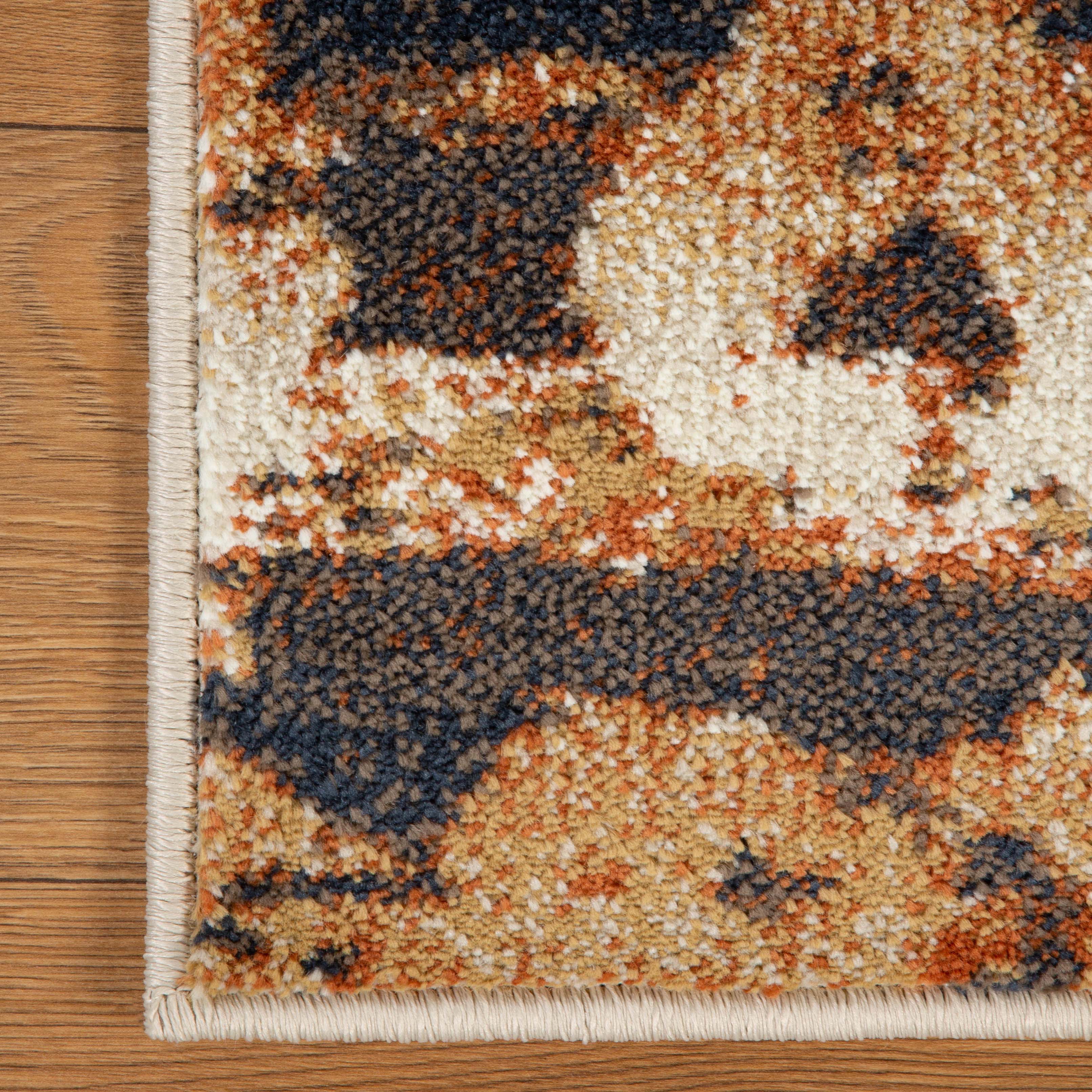 Damara Splatter Abstract Indoor Area Rug or Runner - Non-Slip Modern Boho Decor for Living Room, Bedroom, Entryway