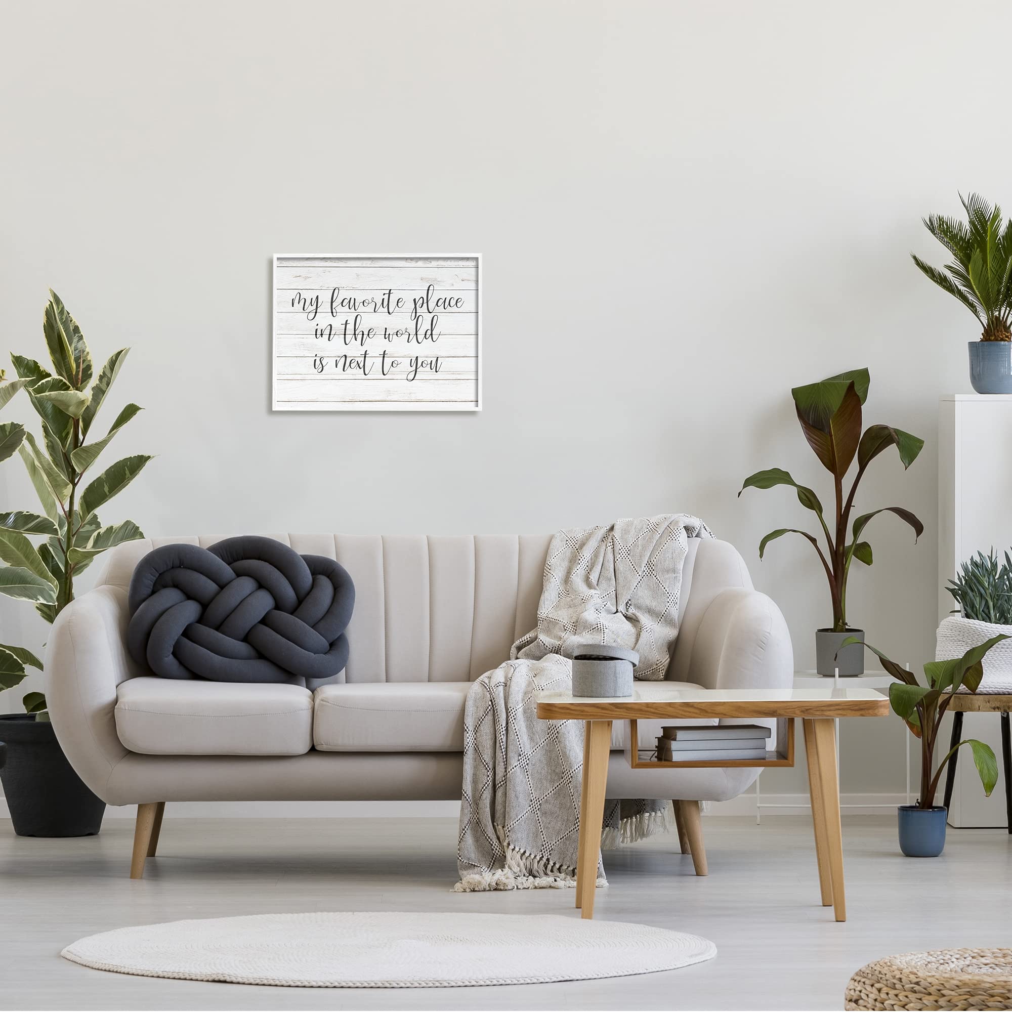 Stupell Industries 'Favorite Place is Next to You' Romantic Phrase White Framed Wall Art - 20