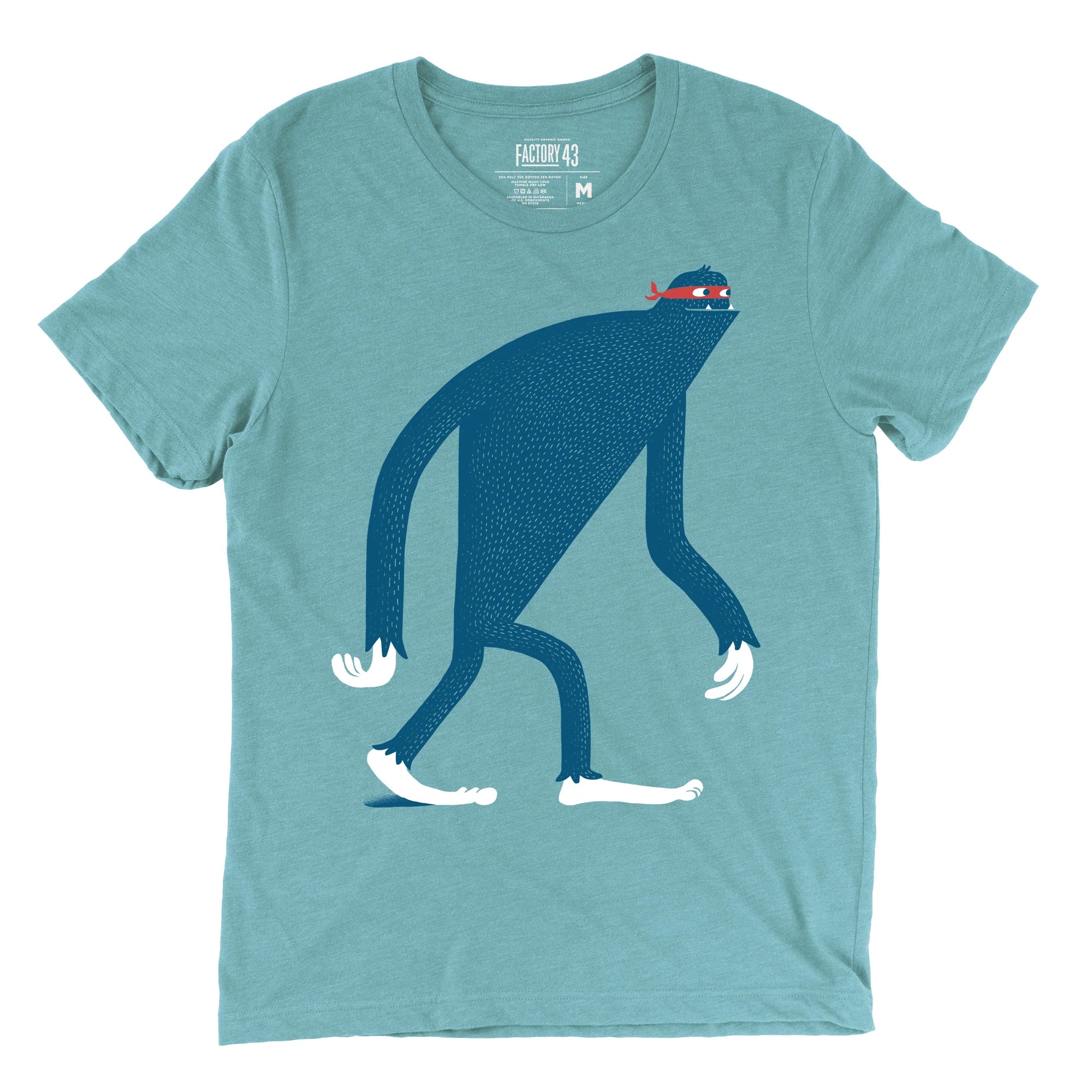 Factory 43 Incognito Sasquatch Slim Fit T-Shirt - Blue Men's Casual Tee for Streetwear & Everyday Comfort
