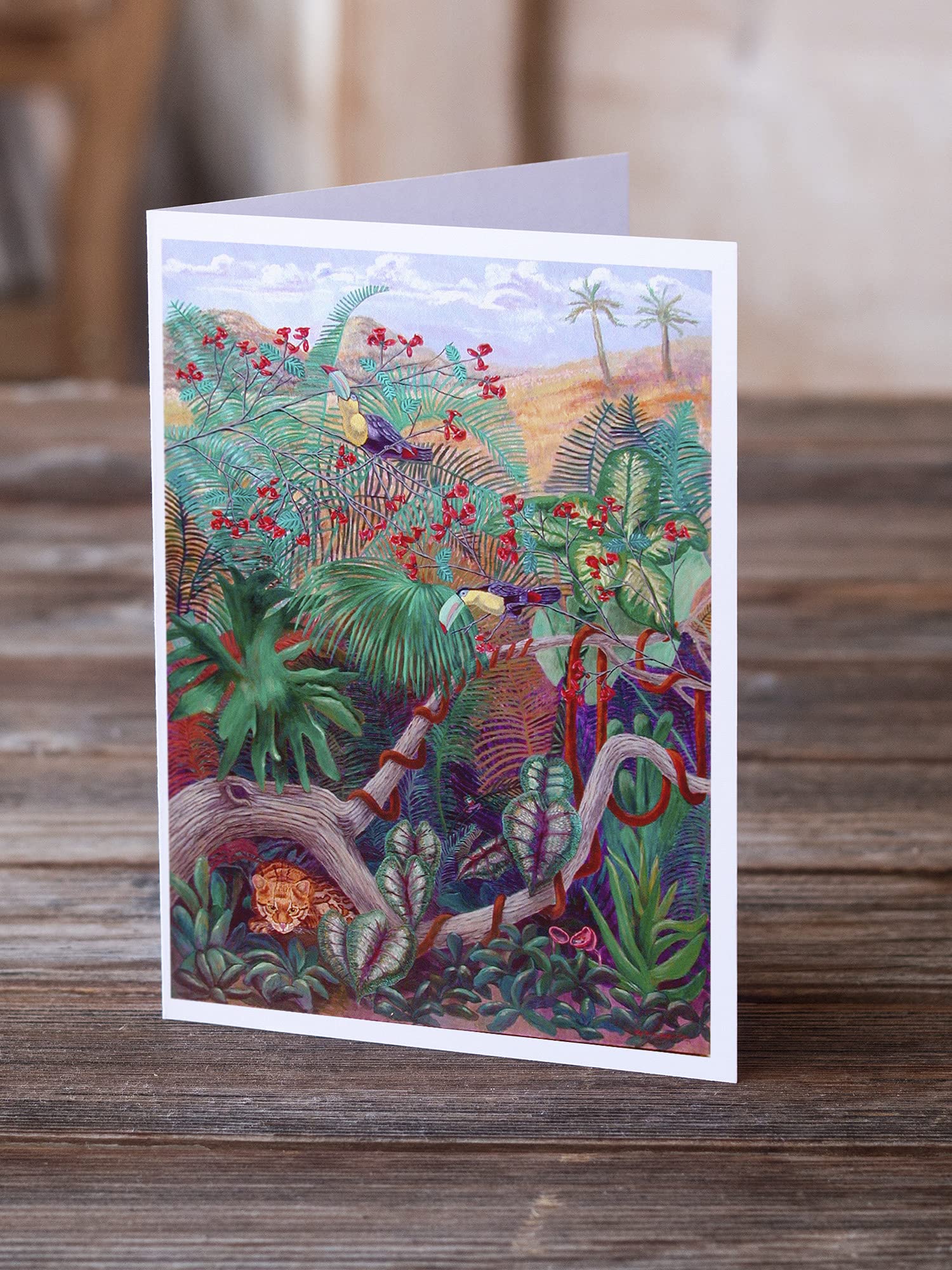 Caroline's Treasures 7144GCA7P Toucan Greeting Cards - Pack of 8 Blank A7 Note Cards (5x7 Inches) with Envelopes | Whimsical Tropical Bird Design | Perfect for Birthdays, Thank You Notes & Special Occasions