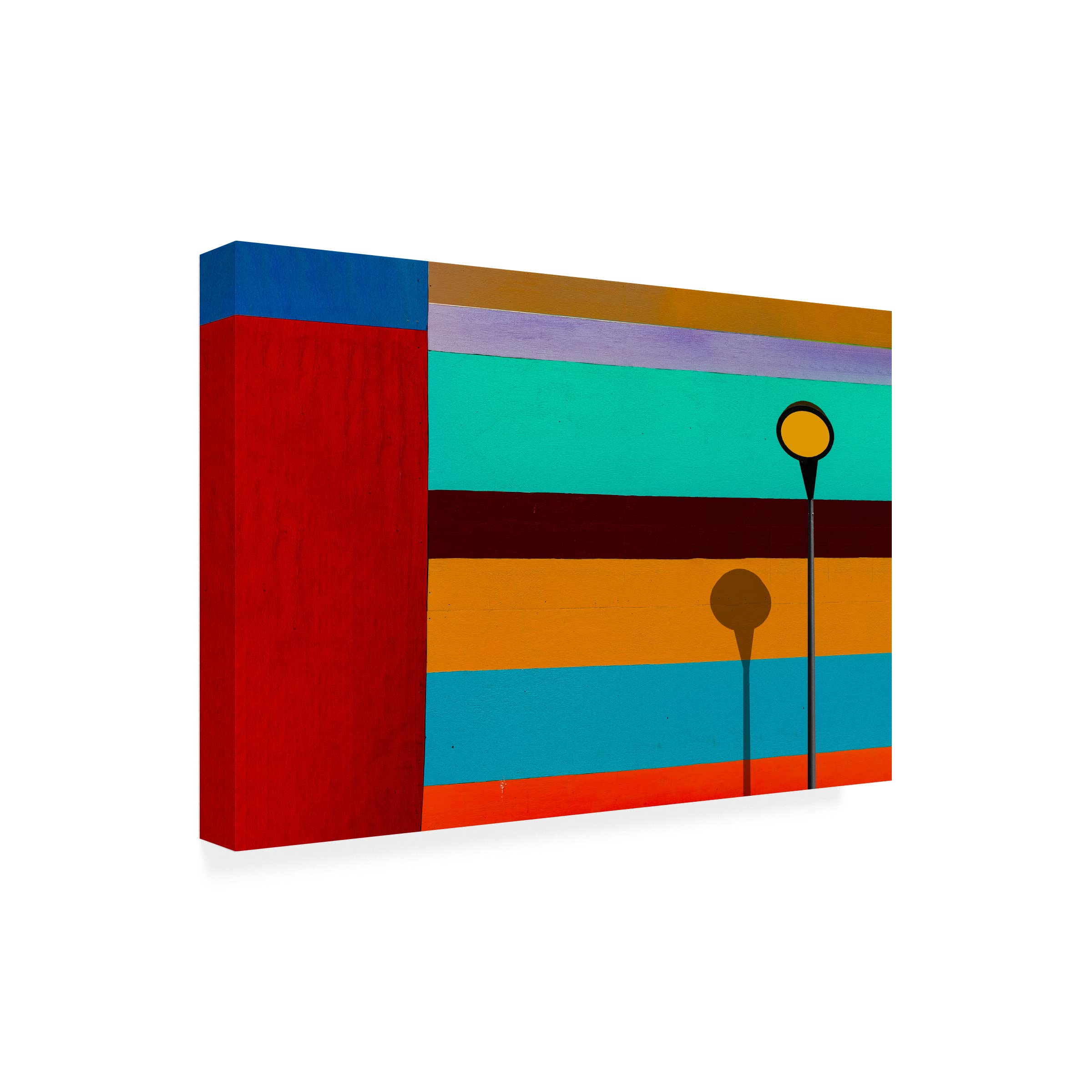 Trademark Fine Art 'Lamp And Striped Wall' Canvas Wall Art Print by Inge Schuster - Modern Home Decor for Living Room, Bedroom & Office
