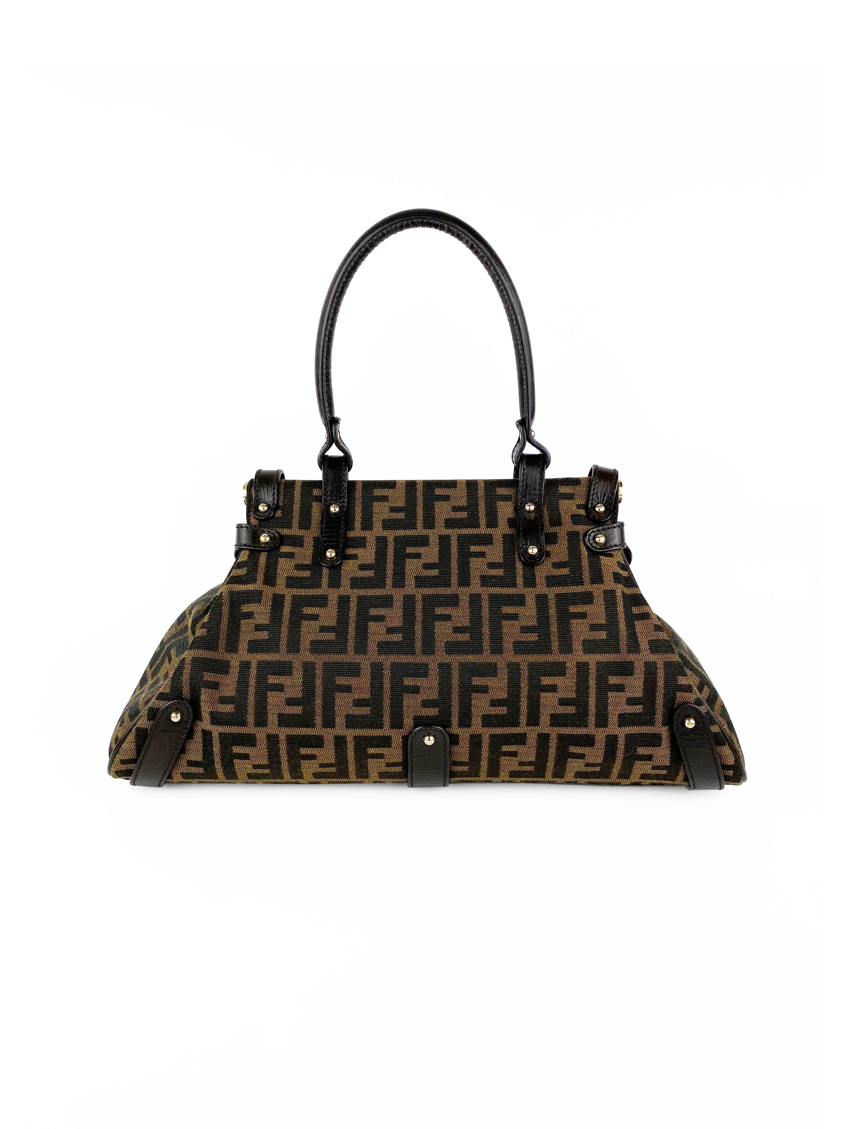 Fendi Brown Magic Picola Leather Shoulder Bag for Women | Luxury Designer Handbag for Work, Travel & Everyday Use