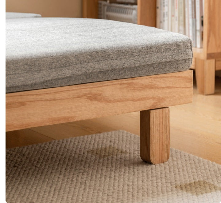 Solid Oak & Beech Wood Sofa Bed - Convertible Sleeper Sofa for Small Spaces, Guest Room & Living Room Furniture - Durable & Stylish Modern Design