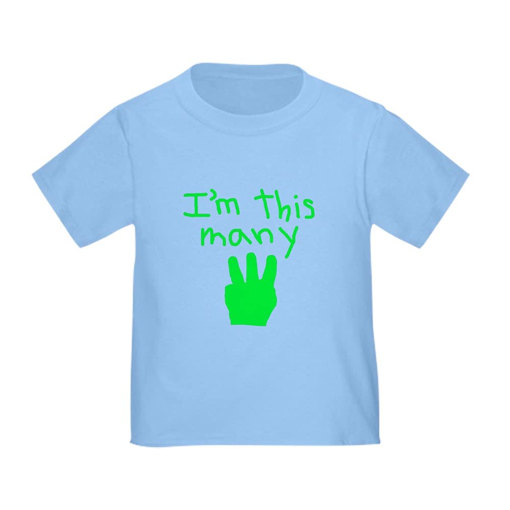 Funny 'I'm This Many 3' Toddler T-Shirt - Cute Birthday Outfit for 3 Year Olds - Perfect for Birthday Parties & Family Photos