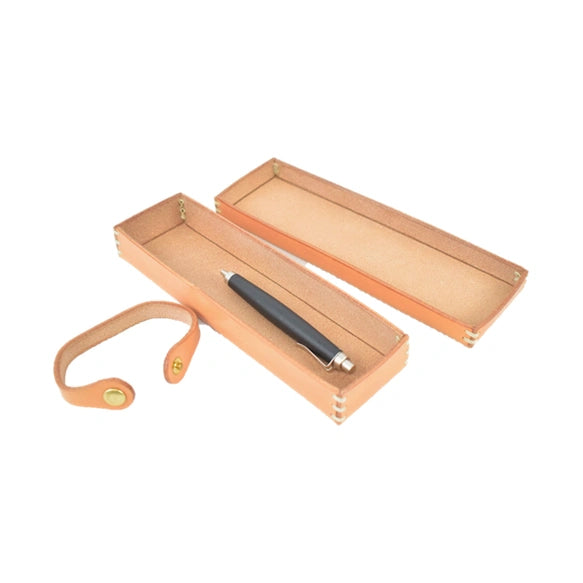 Premium Handmade Japanese Tochigi Leather Pencil Case - Genuine Leather Pen Holder for Students & Professionals - Perfect for Office, School & Travel Organization