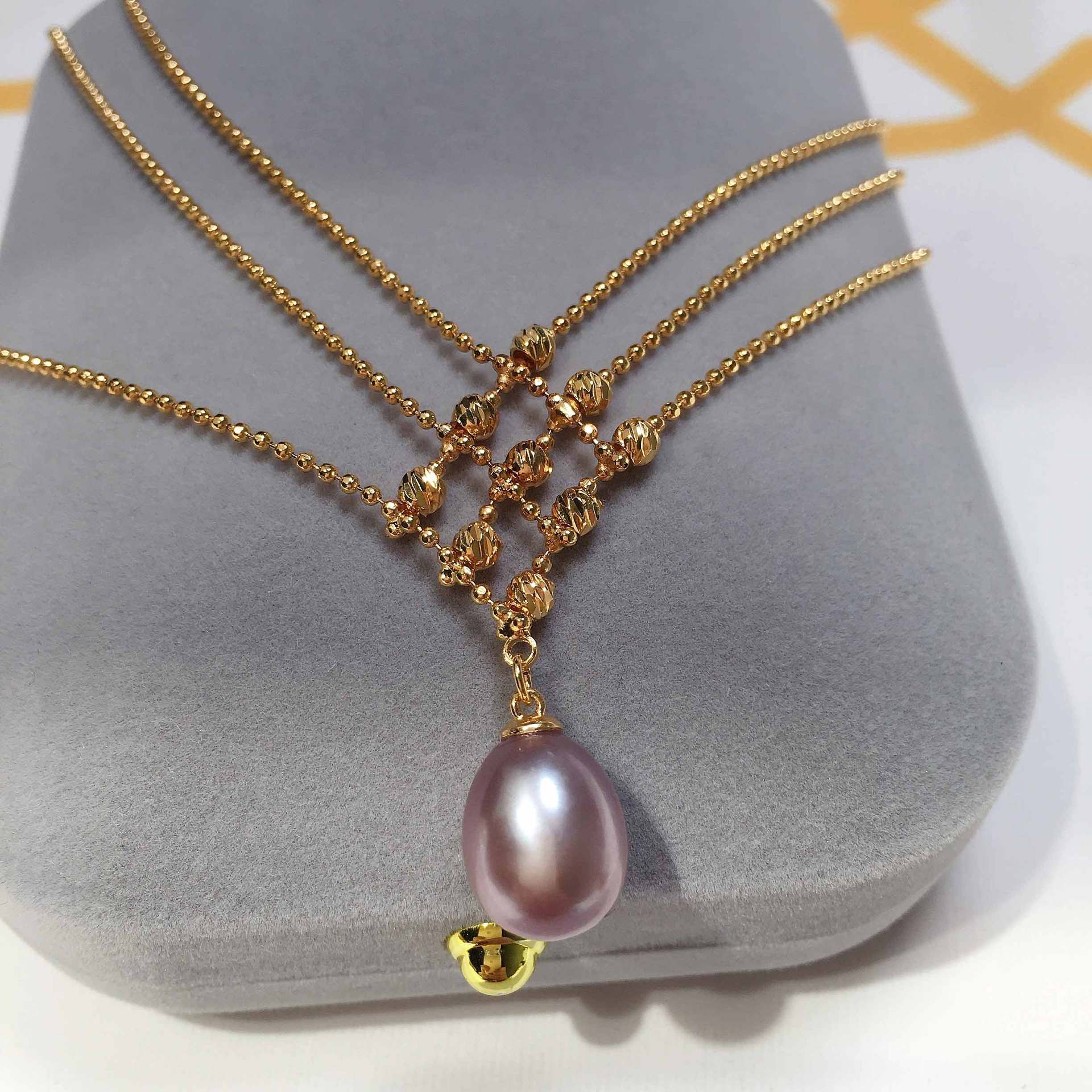 Elegant Multi-Layered Gold Lace Choker Necklace with Pearl Accents | HY008 | Perfect for Weddings, Parties & Evening Events