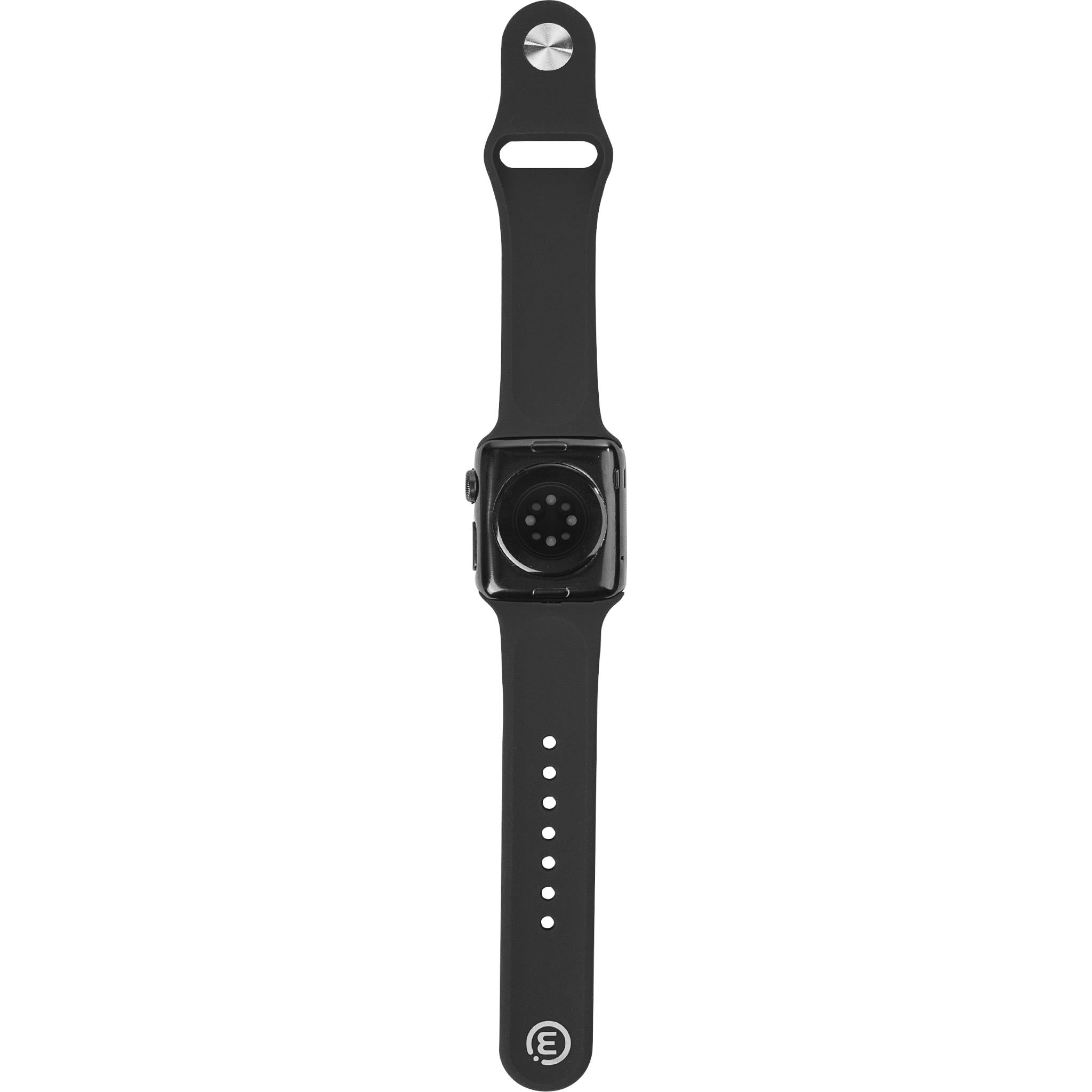 3sixT Durable Silicone Band for Apple Watch Series 7/6/5/4/SE [42mm/44mm] - Black Sport Strap - Comfortable & Sweatproof Replacement Watch Band for Workout, Running & Daily Wear
