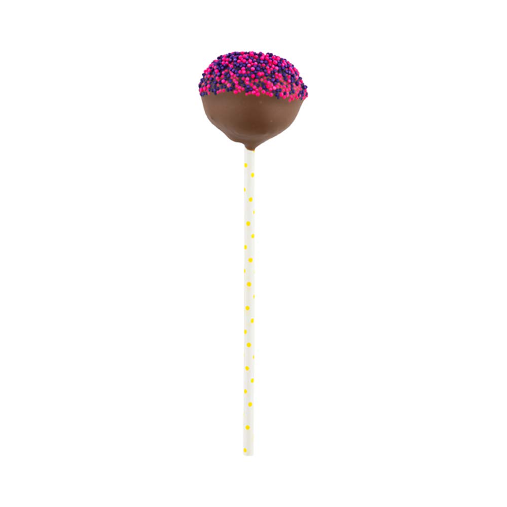 Durable 5.9 Inch Cake Pop Sticks - 100 Food Grade Lollipop Sticks with Yellow Polka Dot Design for Baking, Desserts & DIY Crafts | Perfect for Party Treats, Candy Apples & Homemade Gifts