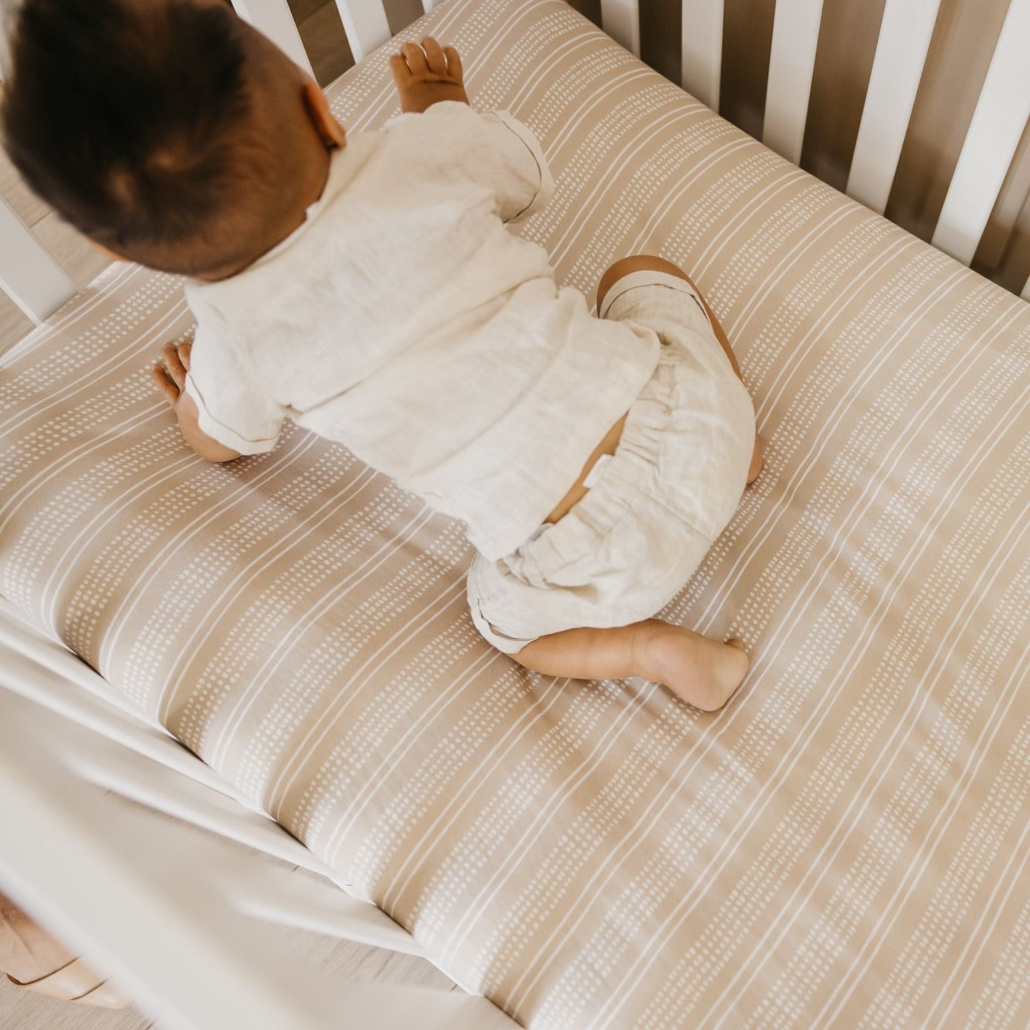 Premium Soft Knit Fitted Crib Sheet - Breathable Organic Cotton Baby Crib Mattress Cover - Perfect for Nursery, Daycare & Travel (Clay Color)