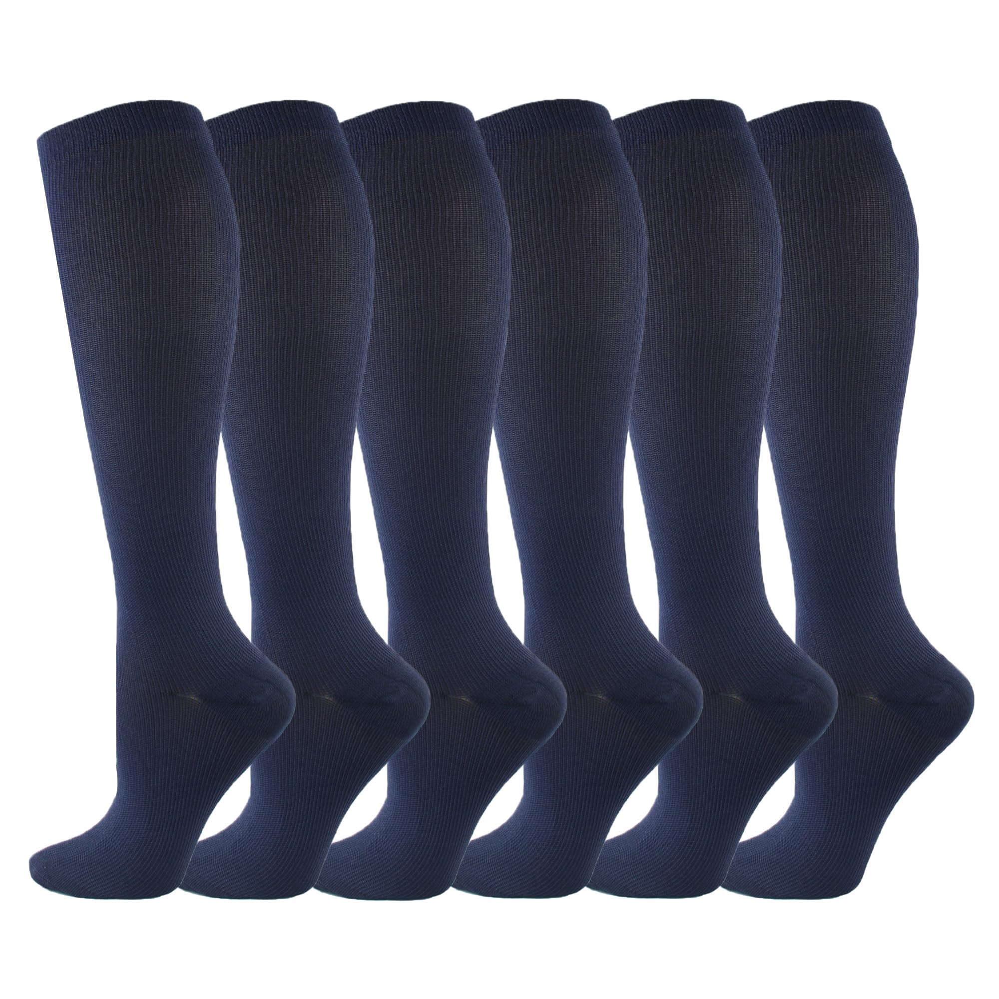 6 Pairs Compression Socks for Women & Men - 20-30 mmHg Medical Grade Support for Running, Cycling, Hiking & Recovery - Improve Blood Circulation & Reduce Swelling - Perfect for Athletes, Travel & Long Work Shifts