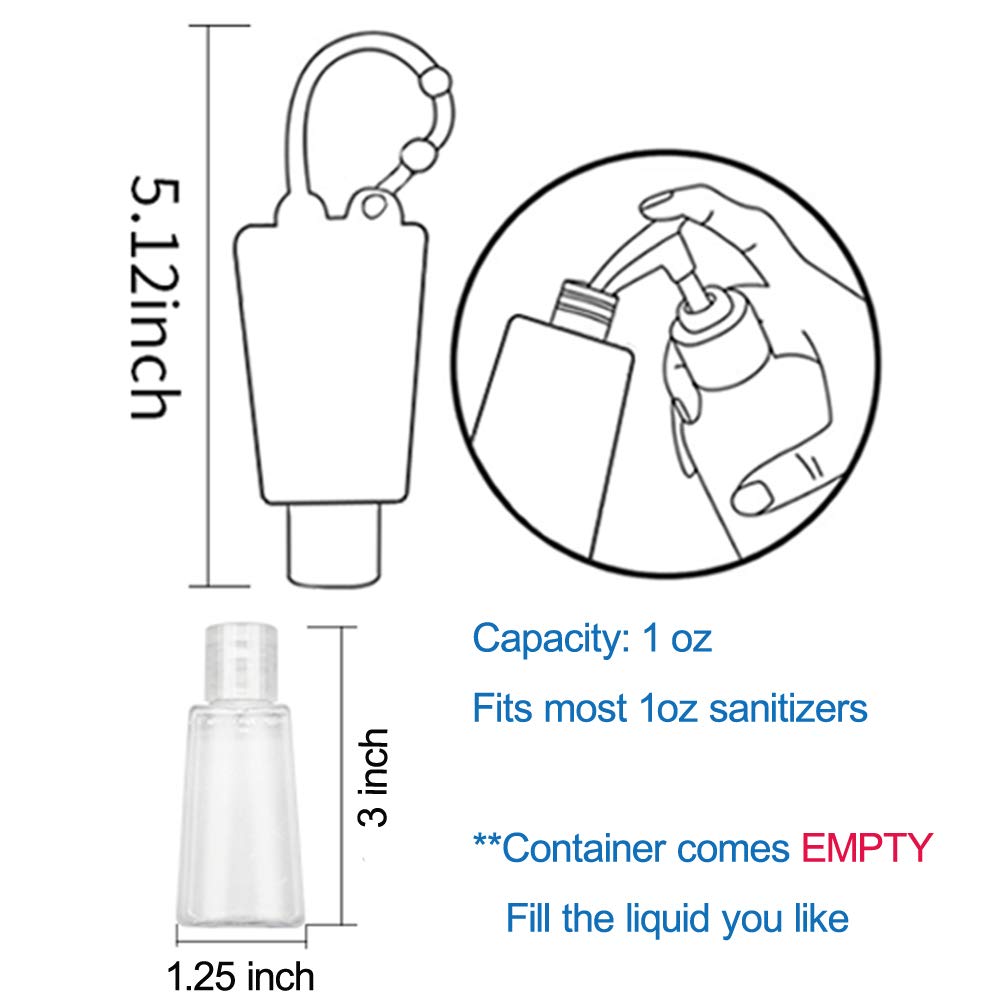 4Pcs Unicorn Kids Travel Bottles Set - Leak Proof Refillable Toiletries Containers with Detachable Hand Sanitizer Holder & Silicone Case | Cute Cartoon Empty Bottles for Shampoo, Lotion, Soap | Perfect for School, Vacation, Camping Trips