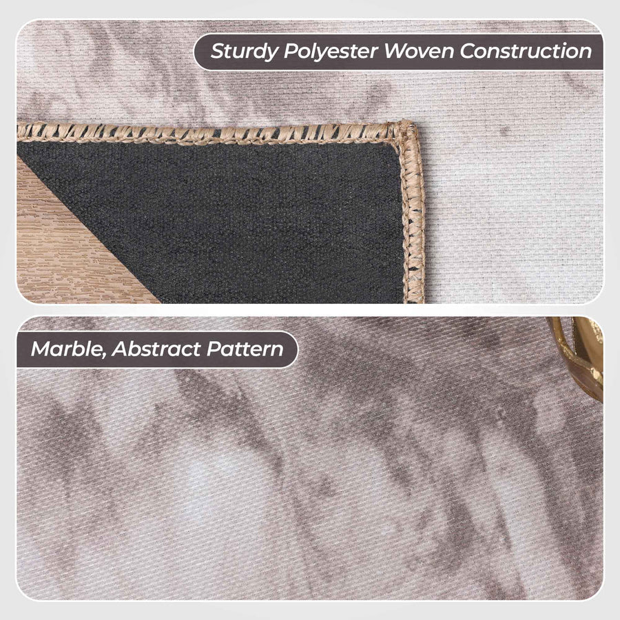 Yuma Abstract Marble Pattern Non-Slip Area Rug & Runner - Perfect for Living Room, Bedroom, or Hallway Decor
