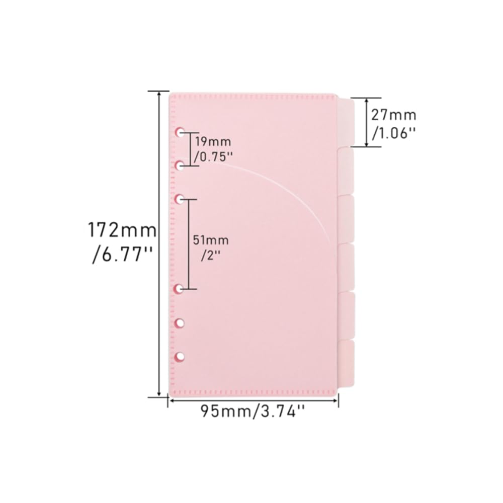 MEI YI TIAN 2-Pack A6 Pink PP Cash Envelopes - 12 Sheets with 6 Tabs, Zipless Budget Binder Index Dividers & 2 Pockets for 6-Ring Binders - Money Organizer for Home Budgeting, Bill Payment & Financial Planning