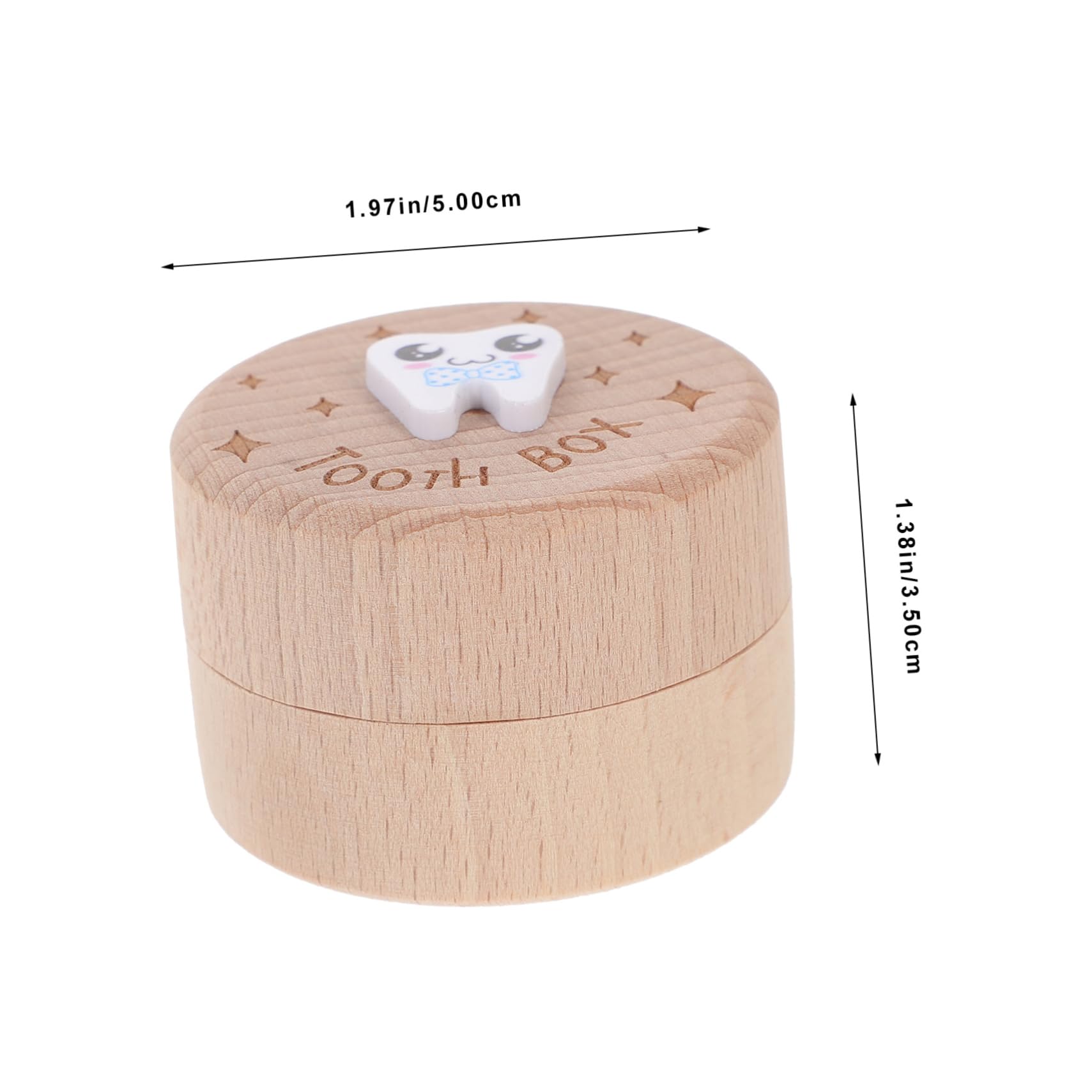 VOSAREA Wooden Baby Tooth Box - Kids Tooth Keepsake Container for First Lost Teeth & Baby Hair Storage - Perfect for Memory Preservation & Nursery Decor