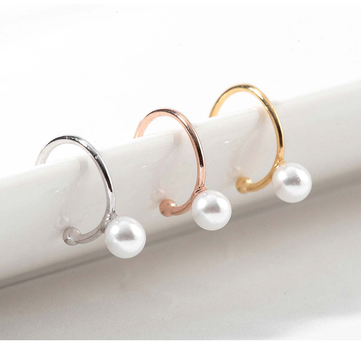 925 Sterling Silver Pearl Ear Cuff - Elegant Cartilage Hoop Earring for Women, Perfect for Parties, Weddings & Everyday Wear