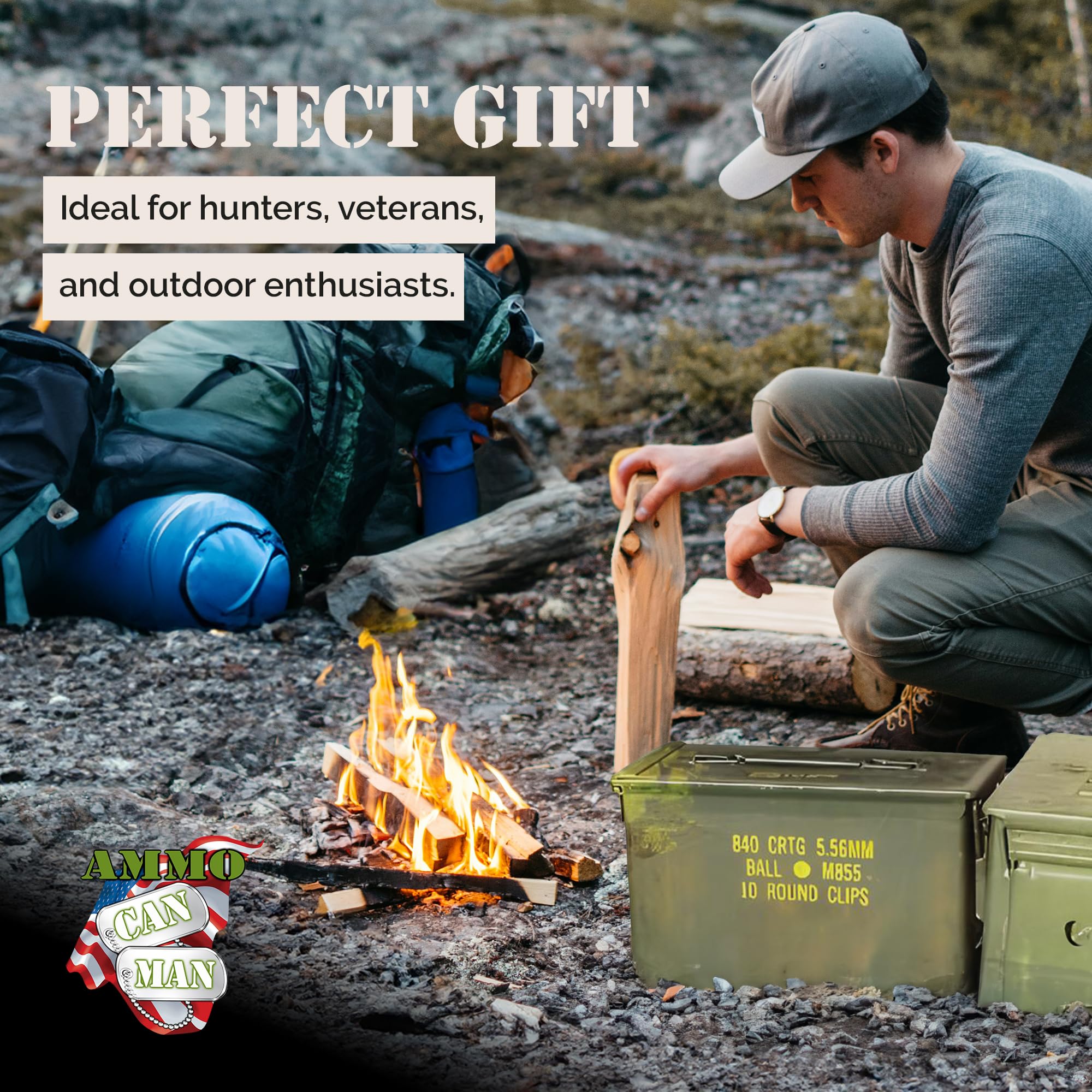 U.S. Military M2A1 50 Cal Ammo Can (10 Pack) - Waterproof Military Storage Containers for 5.56 Ammo & Tools - Grade 2 Surplus Army Ammo Box - Perfect for Gun Range, Hunting Gear Storage & Outdoor Equipment Organization