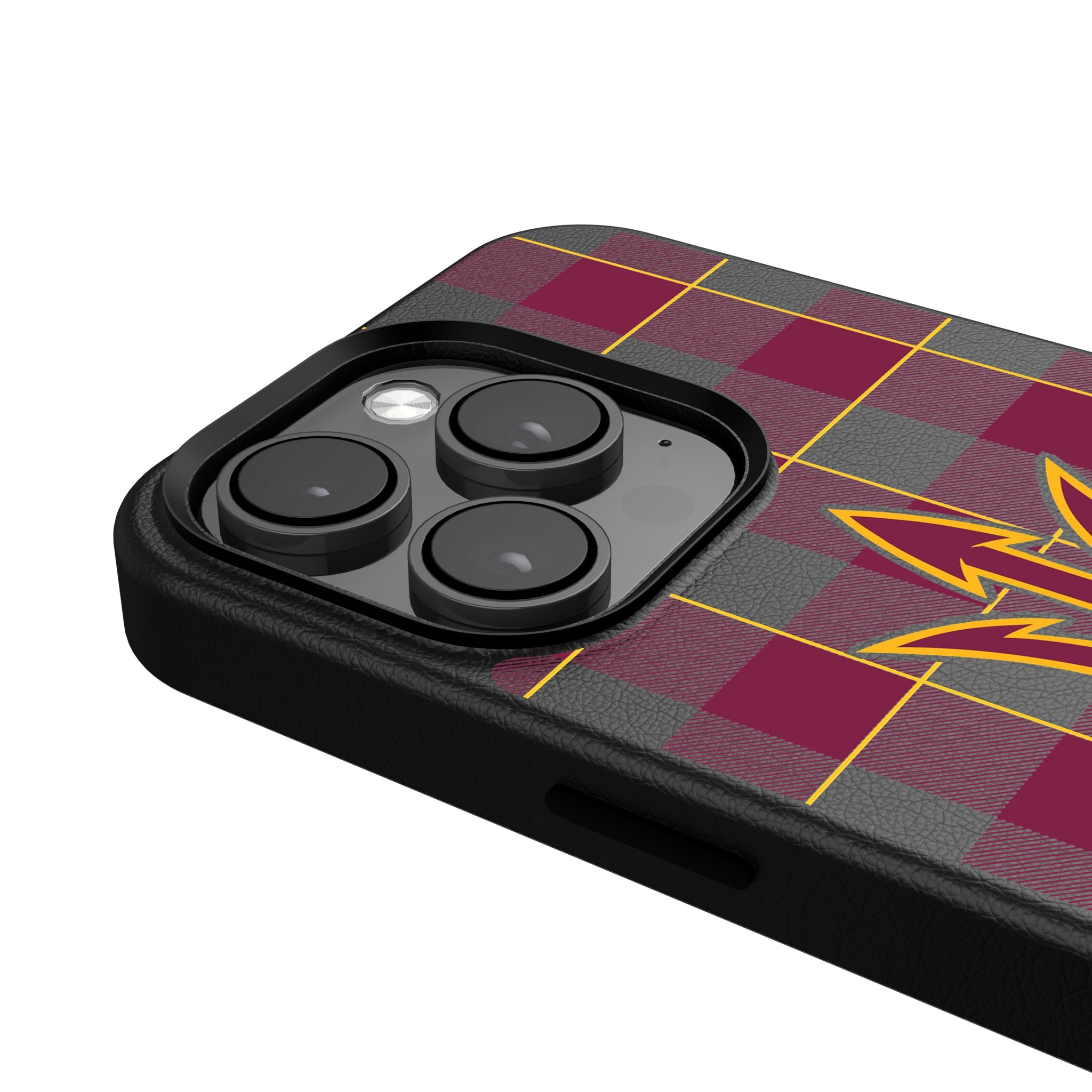Arizona State University Sun Devils Plaid MagSafe Compatible iPhone Case for iPhone 13/14/15 Pro Max - Stylish & Protective College Phone Cover for School Spirit & Daily Use