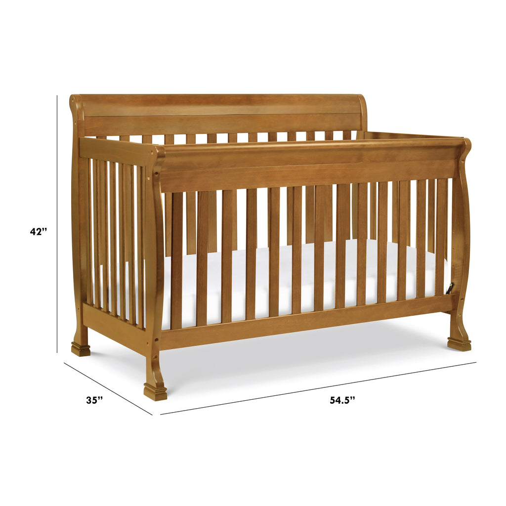 Kalani 4-in-1 Convertible Baby Crib - White Wooden Toddler Bed with Safety Rails | Nursery Furniture for Newborn to Big Kid | Perfect for Bedroom, Daycare & Guest Room