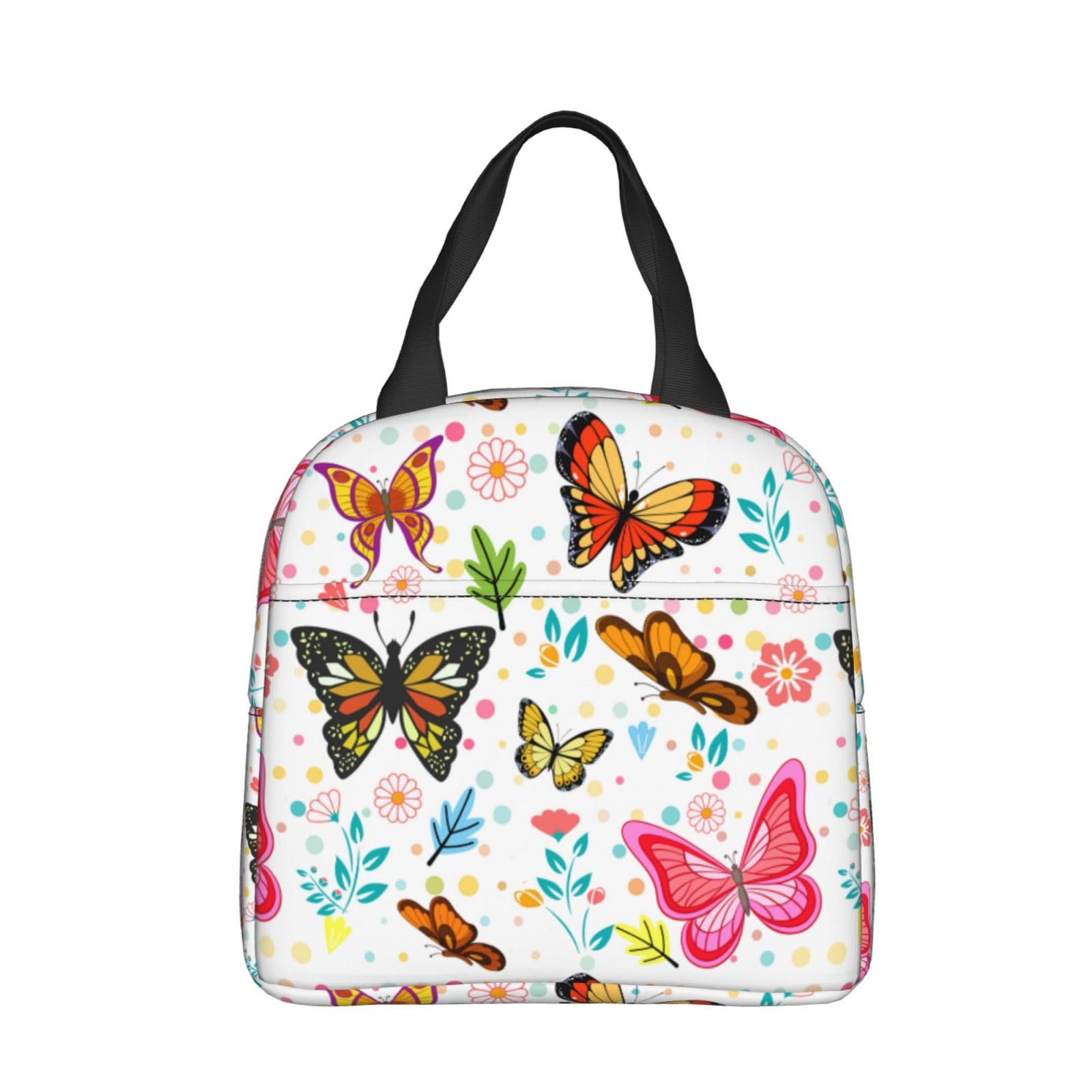 Insulated Lunch Bag for Women - Reusable Cooler Tote with Butterfly Design for Work, Office, Travel & Picnic | Perfect for Meal Prep, School Lunch & Outdoor Activities