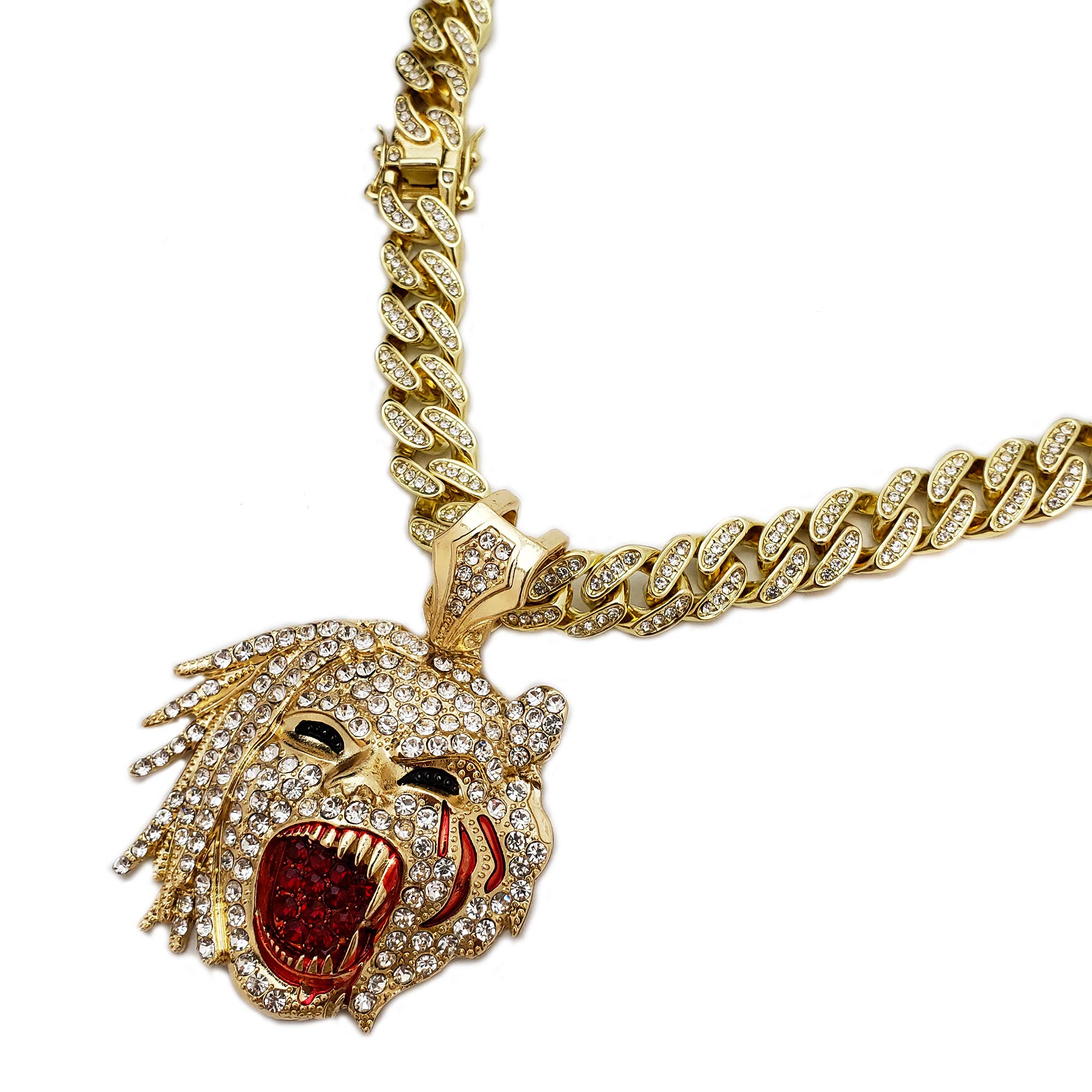 18K Gold Plated Hip Hop Half Man Half Beast Pendant & 18