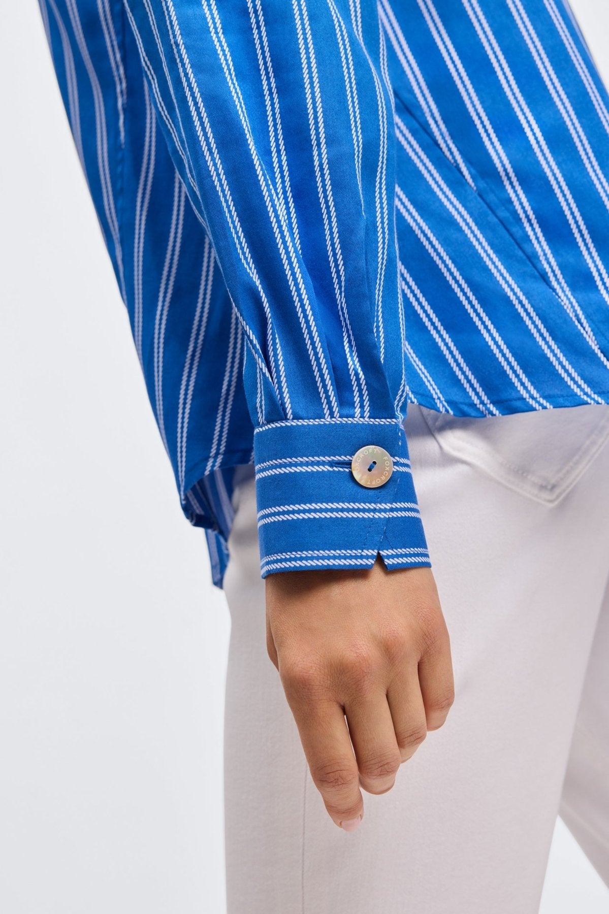 Paityn Rope Stripe Long Sleeve Shirt for Women - Casual Button Down Blouse with Striped Pattern - Perfect for Office, Date Night & Fall Layering