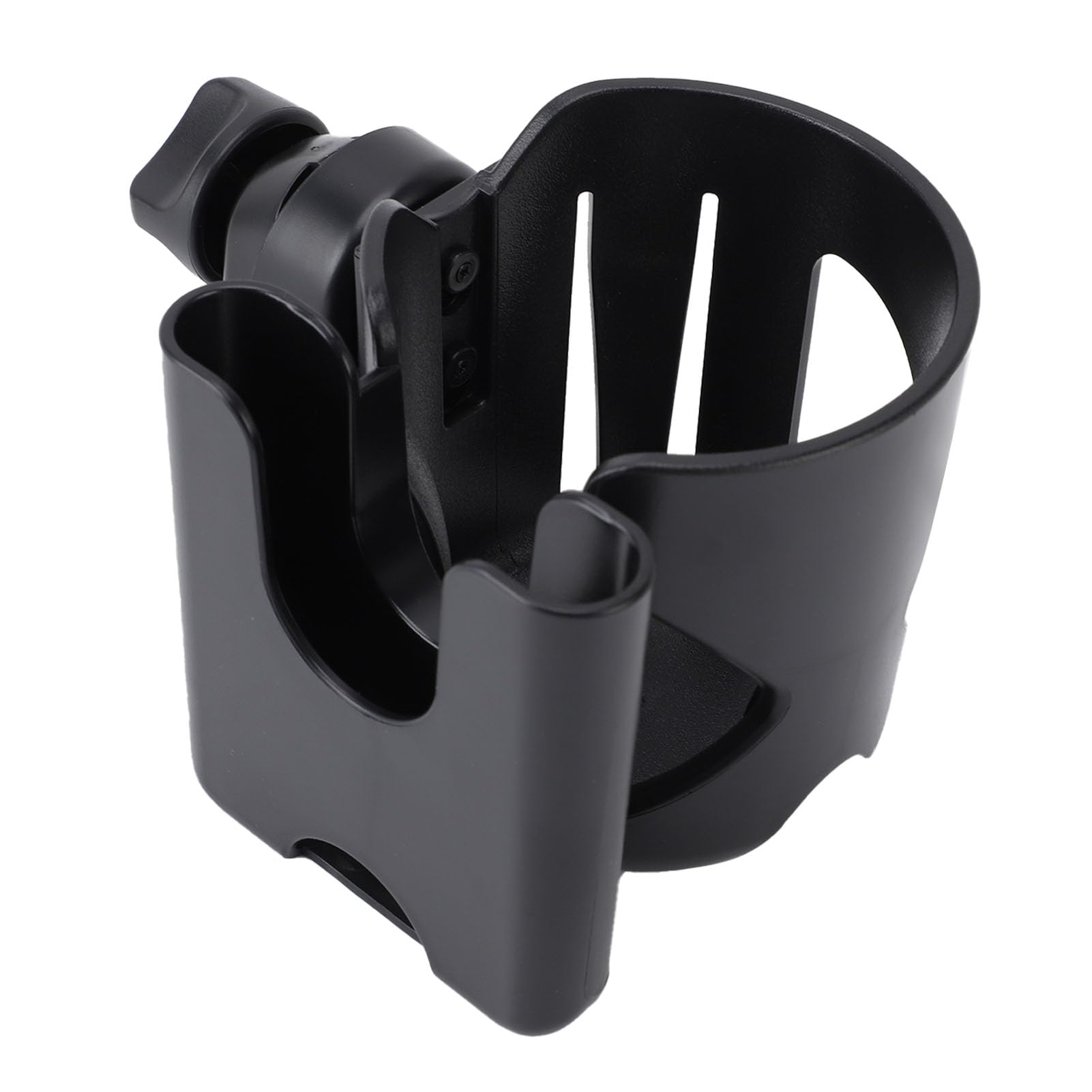 NOENNULL 2 in 1 Stroller Cup Holder with Phone Holder - Adjustable 360° Rotating Universal Drink Holder for Coffee, Water Bottles - Fits Strollers, Bikes, Wheelchairs, Shopping Carts (Black) - Perfect for Parents, Cyclists & Outdoor Activities
