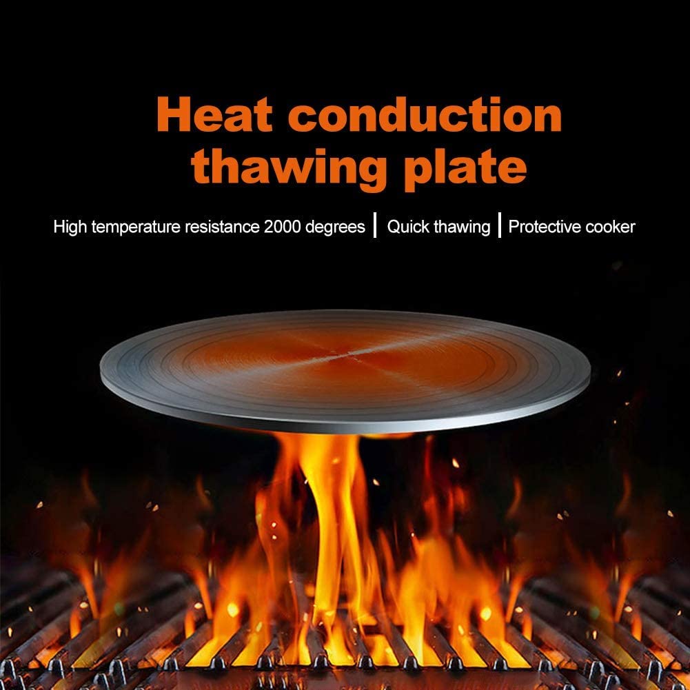 11-Inch Aluminum Heat Diffuser Plate - Induction & Gas Stove Compatible - Fast Thawing Tray for Frozen Food - Perfect for Defrosting, Even Cooking on Glass Cooktops & Gas Stoves - Ideal for Kitchens, Restaurants & Outdoor Cooking