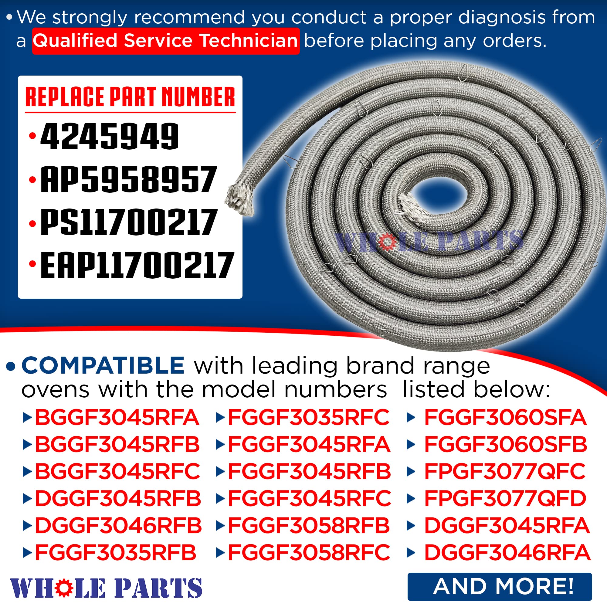Replacement Oven Door Gasket Seal with 16 Mounting Clips - Compatible with Frigidaire, White Westinghouse, IKEA & Kenmore Ranges (Part# 316403101) | Perfect for Kitchen Appliance Repair and DIY Home Maintenance