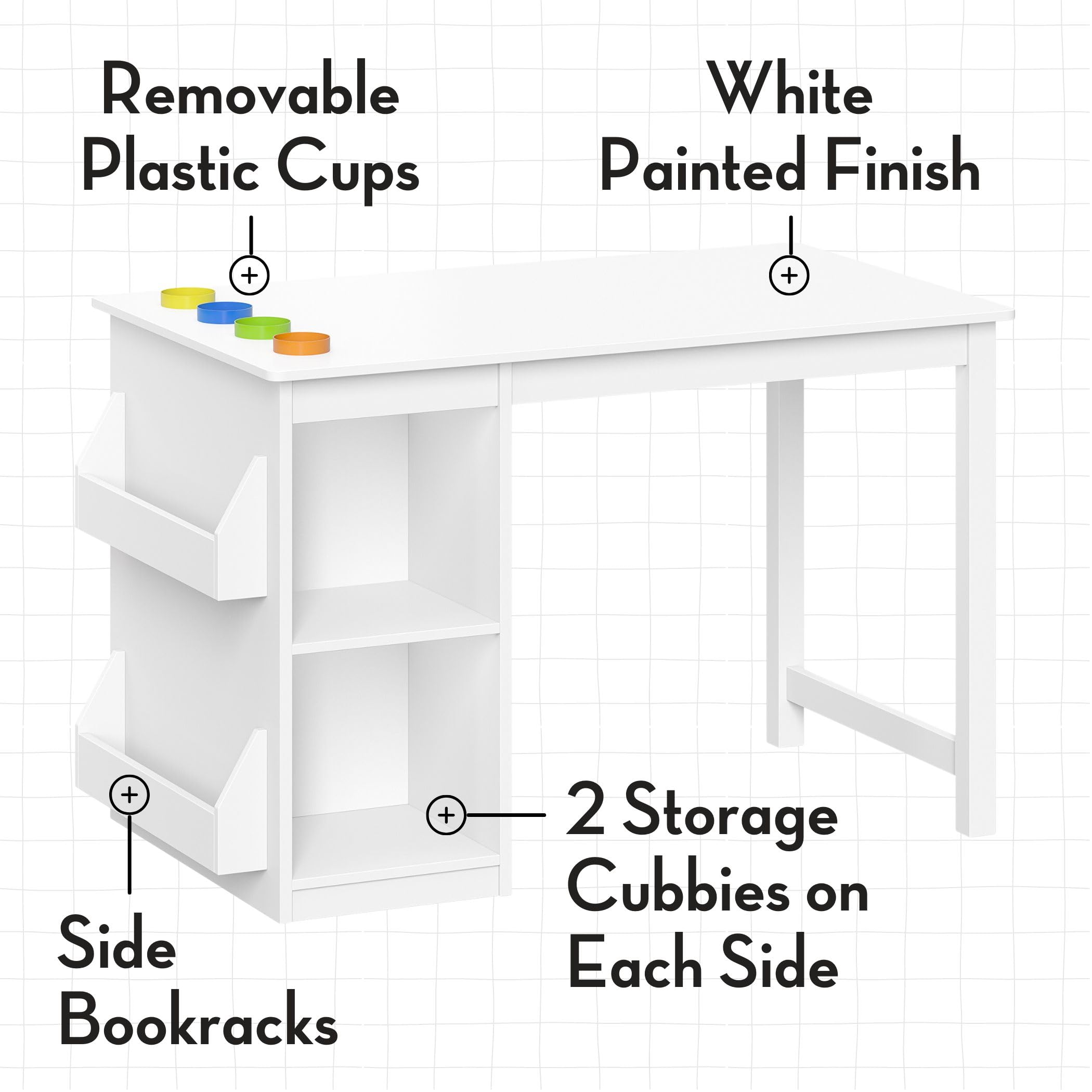 RiverRidge Home Kids Activity Table with Storage Bins - 2-Piece Two-Tone Play Table & 2 Half-Size Bins for Arts, Crafts & Learning - Perfect for Playrooms, Classrooms & Daycares