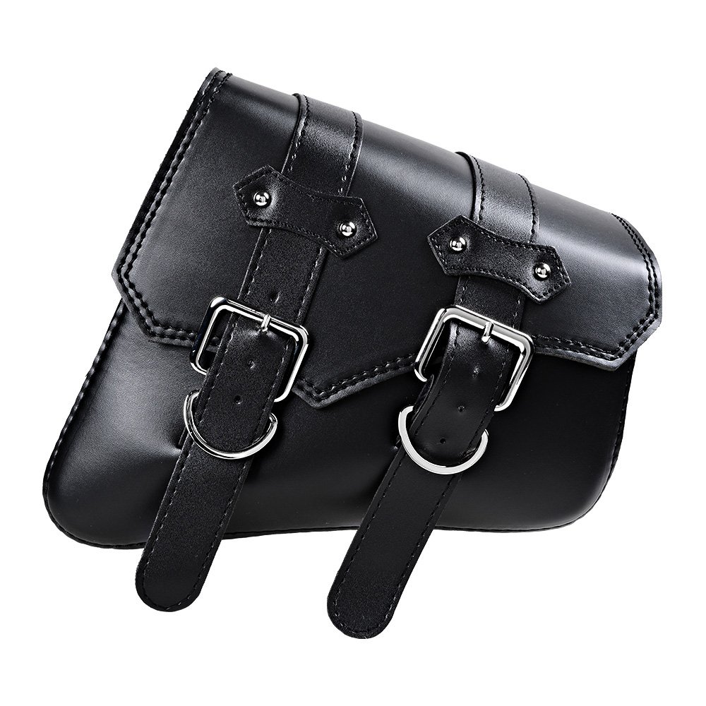 Astra Depot Black Right Side Solo Saddle Storage Bag Swing-arm Set For Harley Sportster XL 883 1200 - Durable Motorcycle Accessory for Road Trips & Daily Commuting