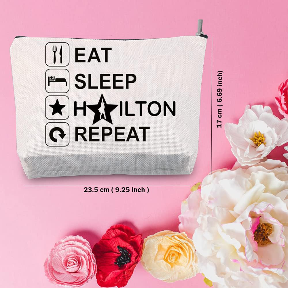 TSOTMO Musical Merch Bag - Eat Sleep Repeat Cosmetic Pouch for Women | Perfect Gift for Theatre Lovers & Broadway Fans | Great for Makeup Storage, Travel Essentials & Concert Accessories