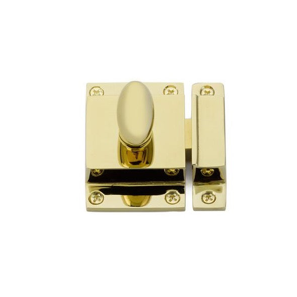 Premium Polished Brass Cabinet Latch - Vintage Style Hardware for Furniture, Cabinets & Drawers - Perfect for Home Decor, DIY Projects & Restoration
