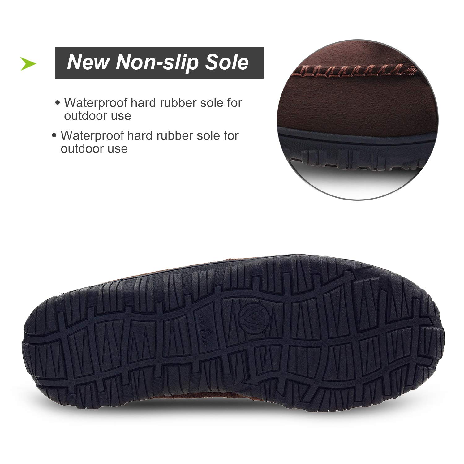 LA PLAGE Men's Memory Foam Moccasin Slippers - Warm Plush Indoor/Outdoor House Shoes for Winter Comfort - Perfect for Lounging, Running Errands & Cozy Home Wear