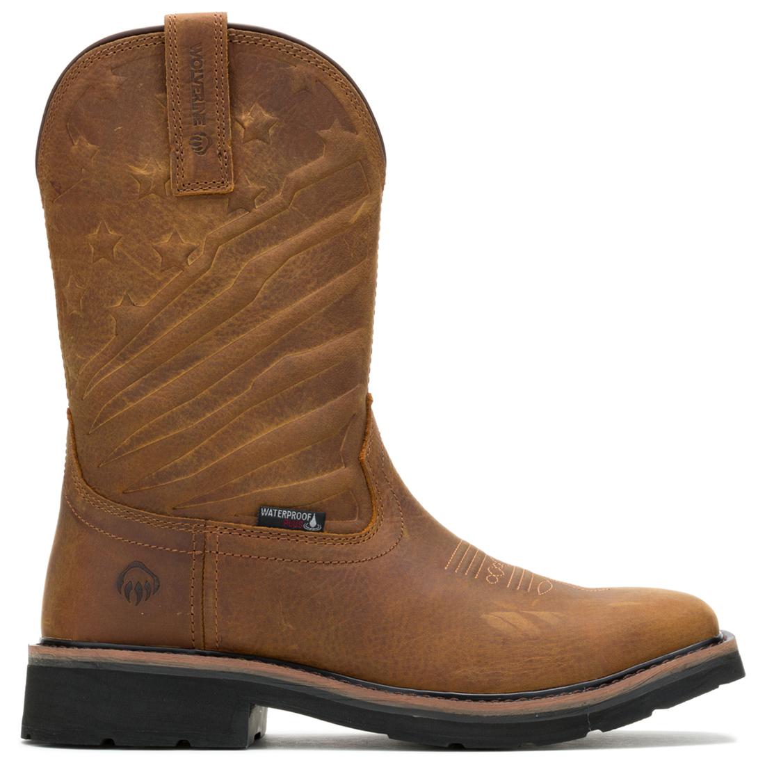 Premium Sudan Brown Rancher Flag LX Soft Toe Pull-On Wellington Work Boots - Waterproof, Comfortable & Durable for Farming, Construction & Outdoor Work
