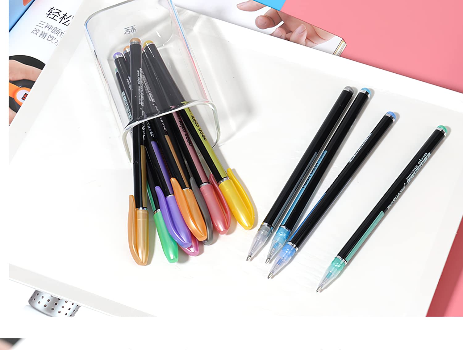 YYMIYU Glitter Gel Pens Set - 72 Vibrant Neon Colors with Canvas Bag for Adult Coloring Books, Journaling, Crafting, Doodling & Drawing - Perfect for Art Projects, Scrapbooking & DIY Gift Making