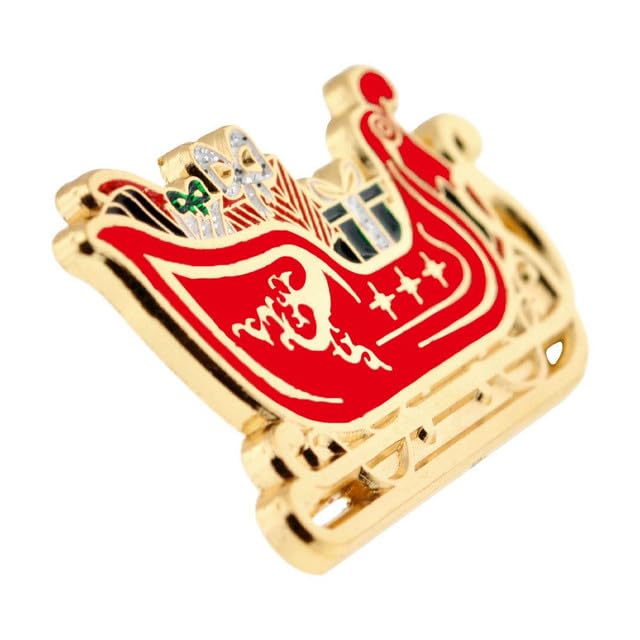 Festive Christmas Holiday Candy Cane Noel Enamel Lapel Pin - Elegant Holiday Brooch for Christmas Parties, Gifts & Winter Fashion Accessories