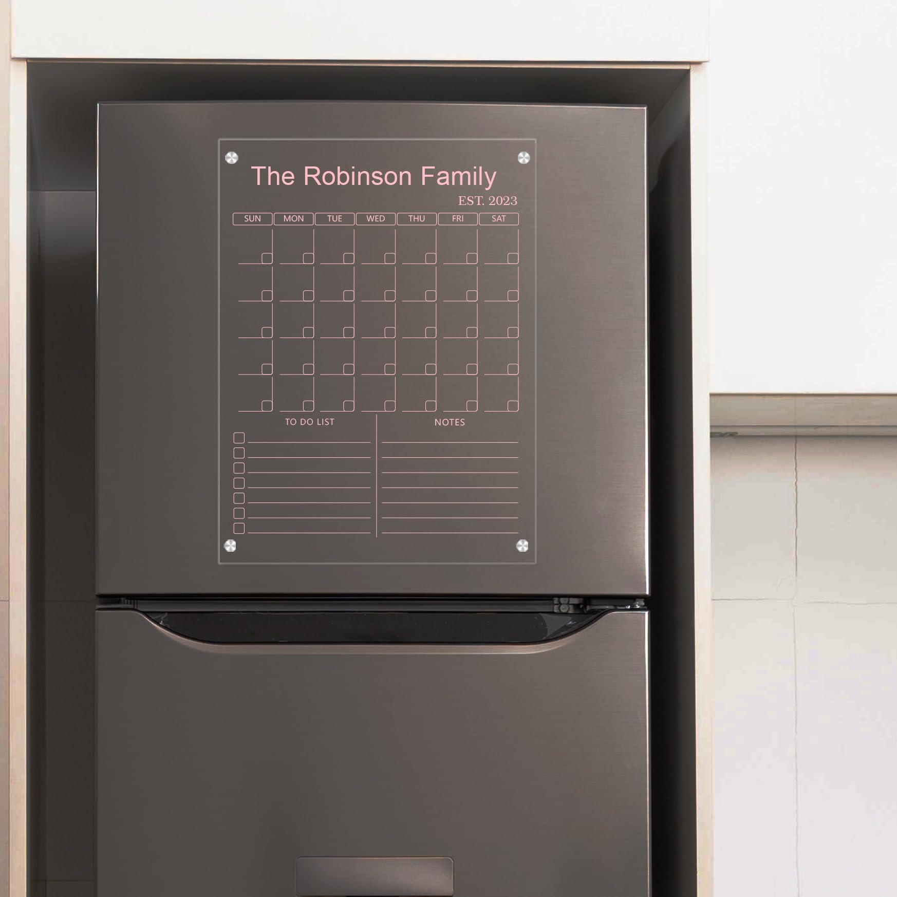 Custom Magnetic Dry Erase Calendar for Refrigerator - Personalized Acrylic Fridge Calendar Board with Multiple Size Options - Perfect for Home, Office & Kitchen Organization