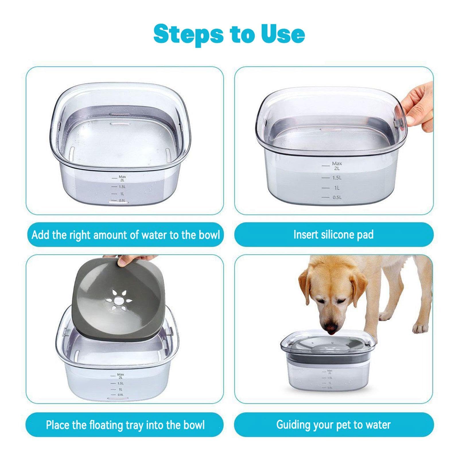 Spillproof Travel Dog Water Bowl for Medium & Large Dogs - Clear No Spill Pet Dish | Durable Pet Supplies for Home, Car & Outdoor Use | Perfect for Camping, Hiking & Road Trips