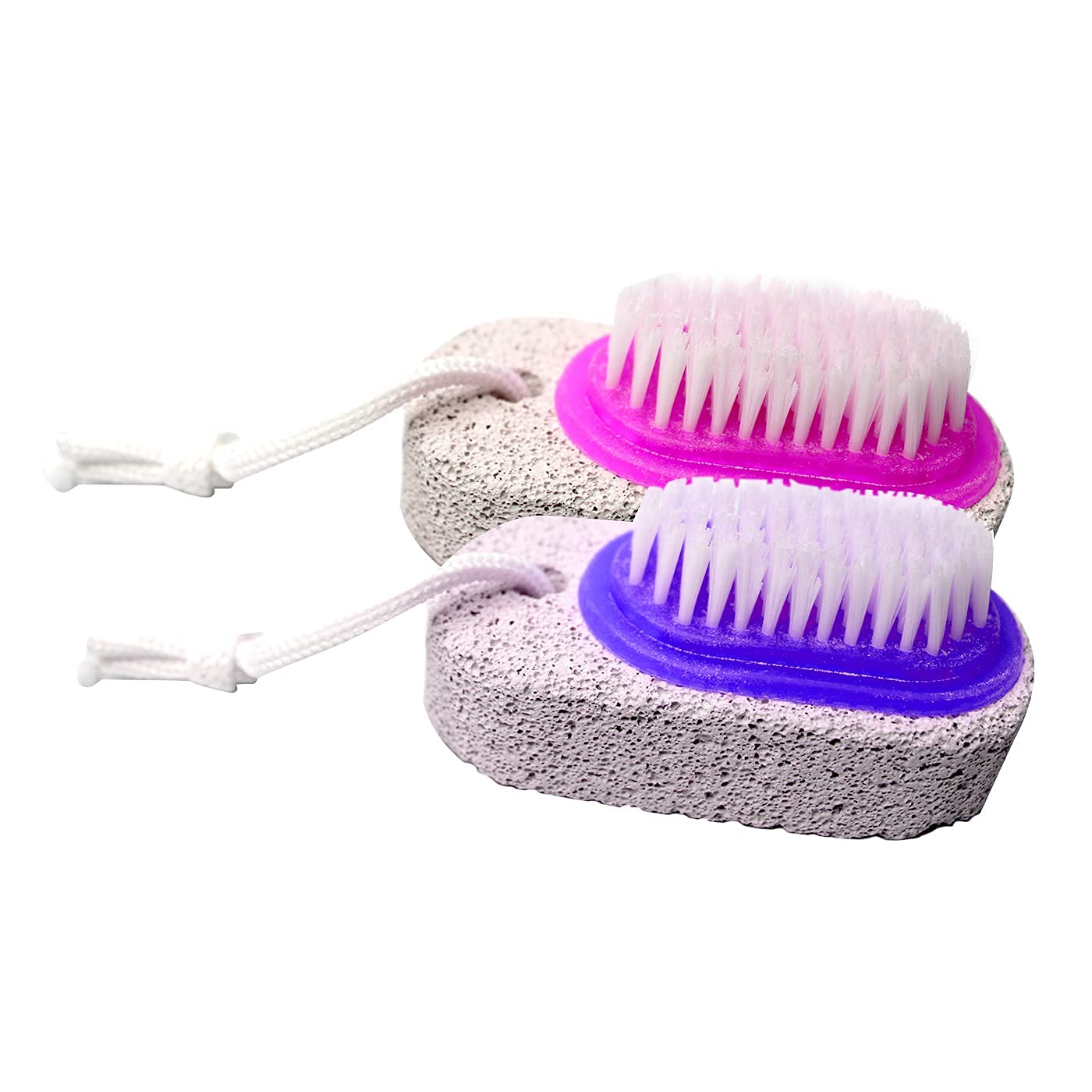 Boxo 2-in-1 Foot Brush with Pumice Stone - Exfoliating Dead Skin Remover for Soft Feet - Set of 2 - Perfect for Pedicure, Callus Removal & At-Home Foot Care