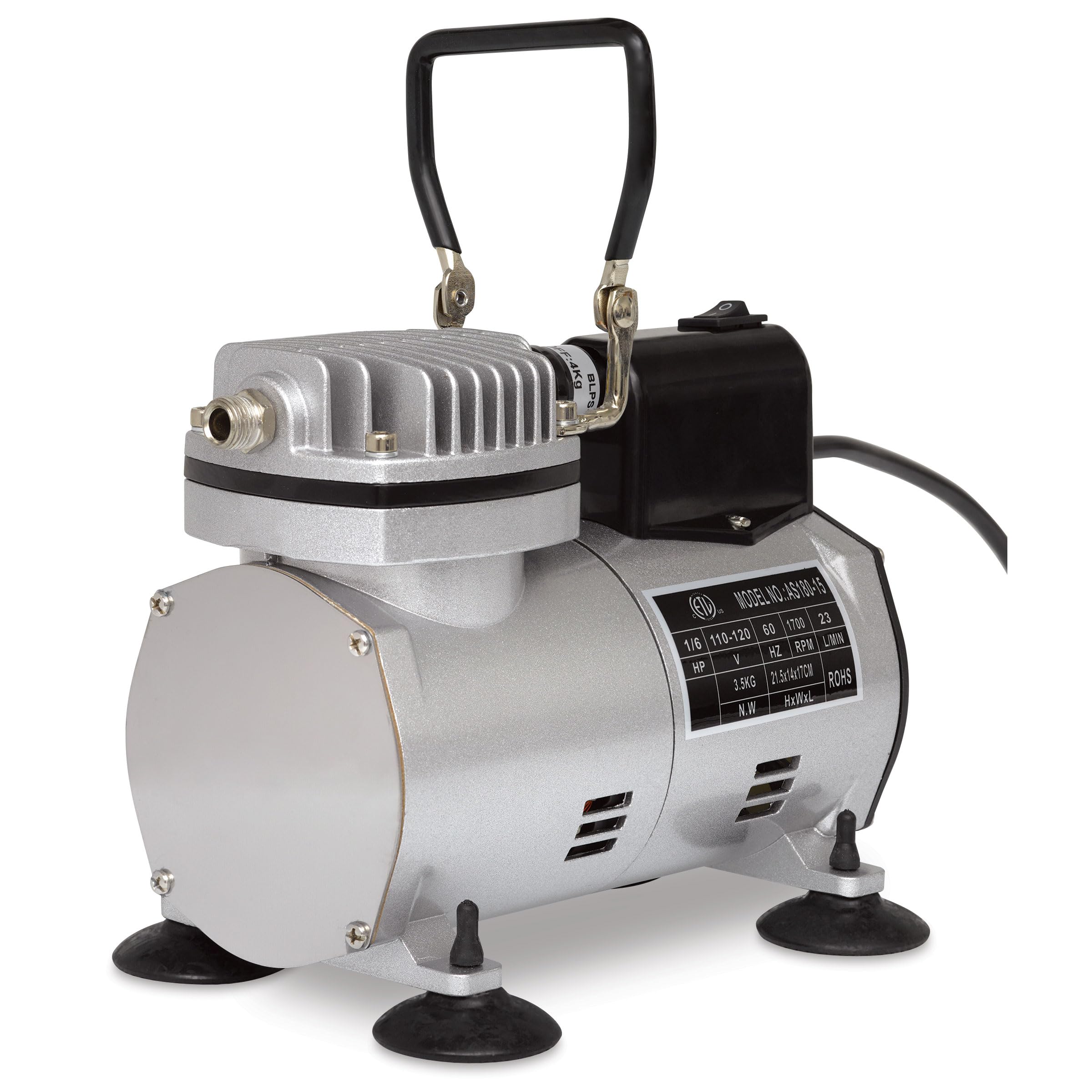 Badger Air-Brush Co. AS180-15 Airstorm Airbrush Compressor - Professional Quiet Air Compressor for Artists, Hobbyists & Tattoo Artists - Perfect for Model Painting, Cake Decorating & Nail Art