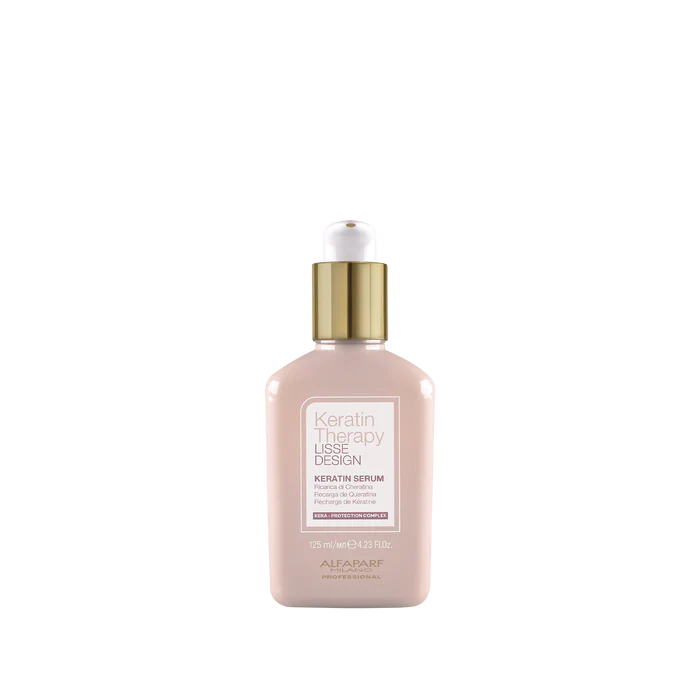 Alfaparf Lisse Design Keratin Hair Serum 125ml - Smoothing & Frizz Control Treatment for Damaged Hair - Perfect for Salon & Home Hair Care