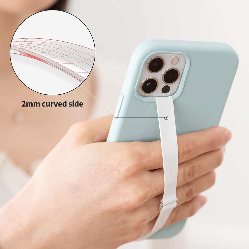 Sinjimoru C-Shaped Silicone Phone Grip Clip - Finger Strap Holder for iPhone & Samsung Cases (Wine Red) - Perfect for One-Hand Use While Driving, Shopping, or Taking Selfies