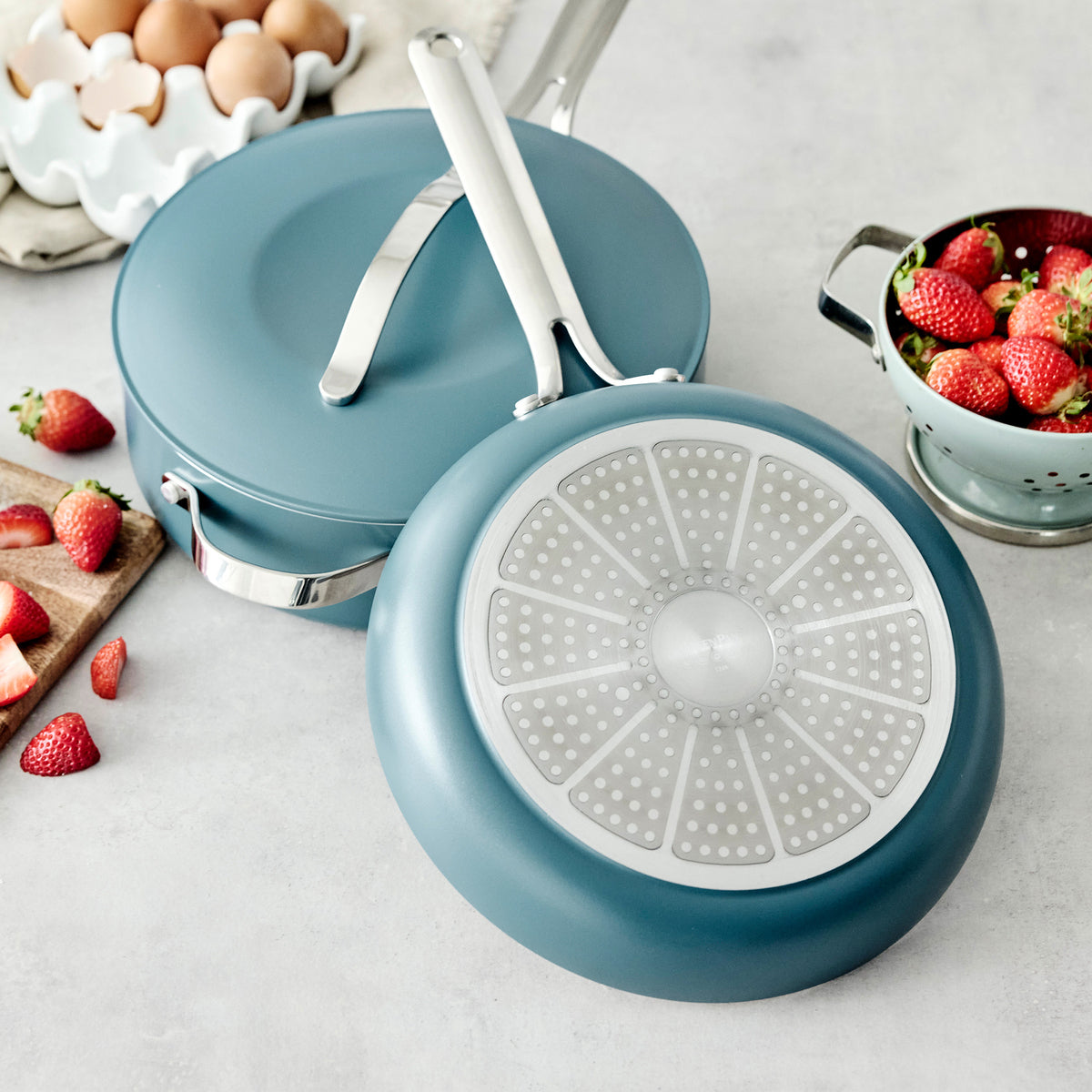 Nova Ceramic Nonstick 10-Piece Cookware Set - Deep Teal Blue | PFOA-Free Healthy Cooking Pots & Pans | Perfect for Frying, Sautéing & Everyday Meals