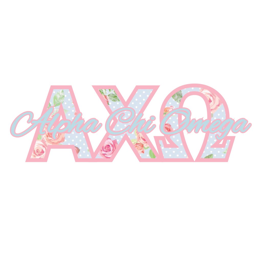 Alpha Chi Omega Floral Initials T-Shirt - Greek Life Sorority Apparel for Women | Perfect for Sisterhood Events, Bid Day & Campus Wear