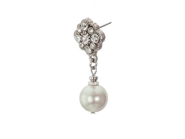 1928 Bridal Faux Pearl and Crystal Drop Earrings - Vintage Style Wedding Jewelry for Brides, Bridesmaids, and Formal Occasions
