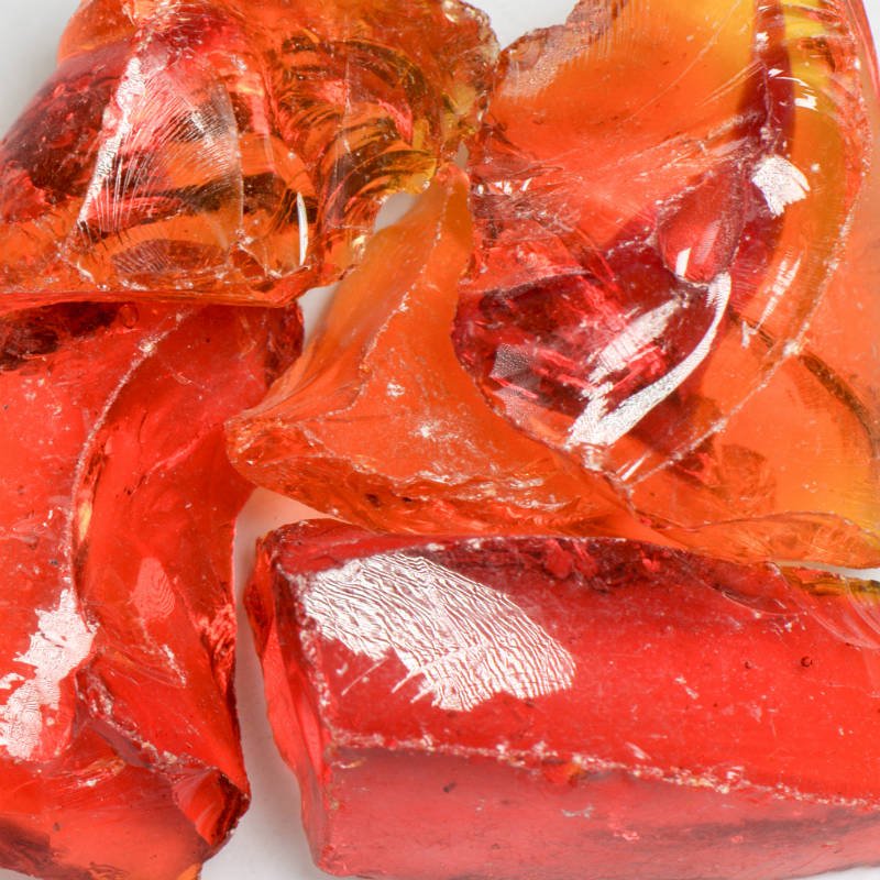 Chunky Orange Fire Glass - Decorative Fire Pit Glass for Outdoor & Indoor Use - Perfect for Fireplaces, Fire Pits, and Landscaping
